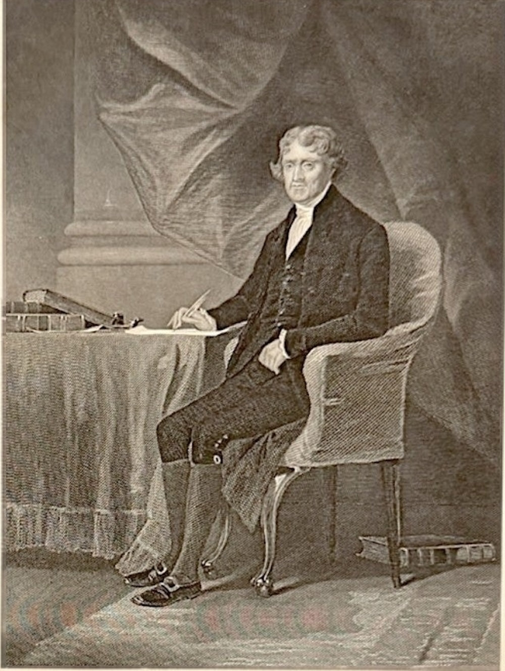 "Th. Jefferson" Engraved Portrait, after Alonzo Chappel - The Great Republic