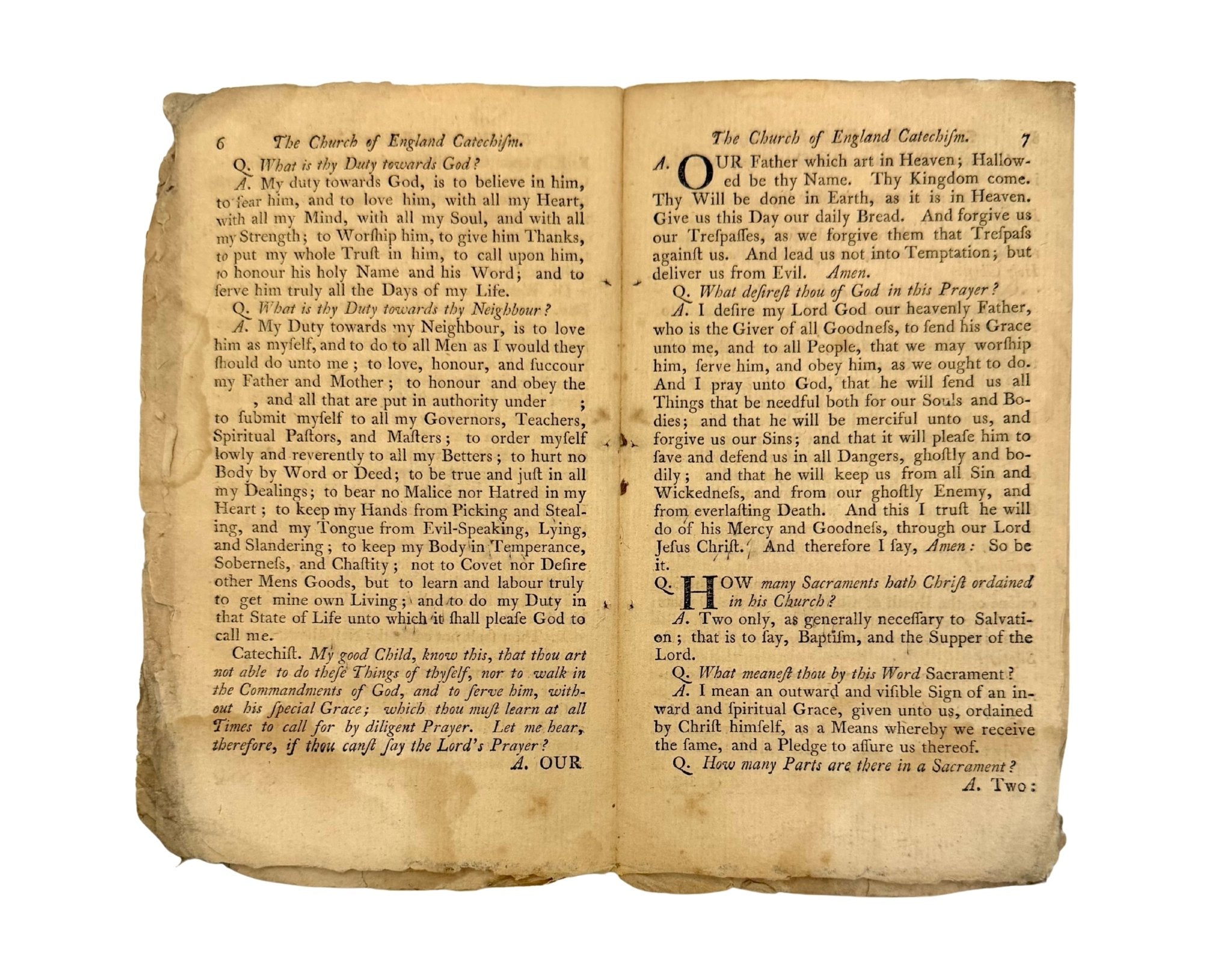The A, B, C. With The Church of England Catechism, Published by Young, Stewart and McCulloch, First Edition, Second Issue, 1785 - The Great Republic