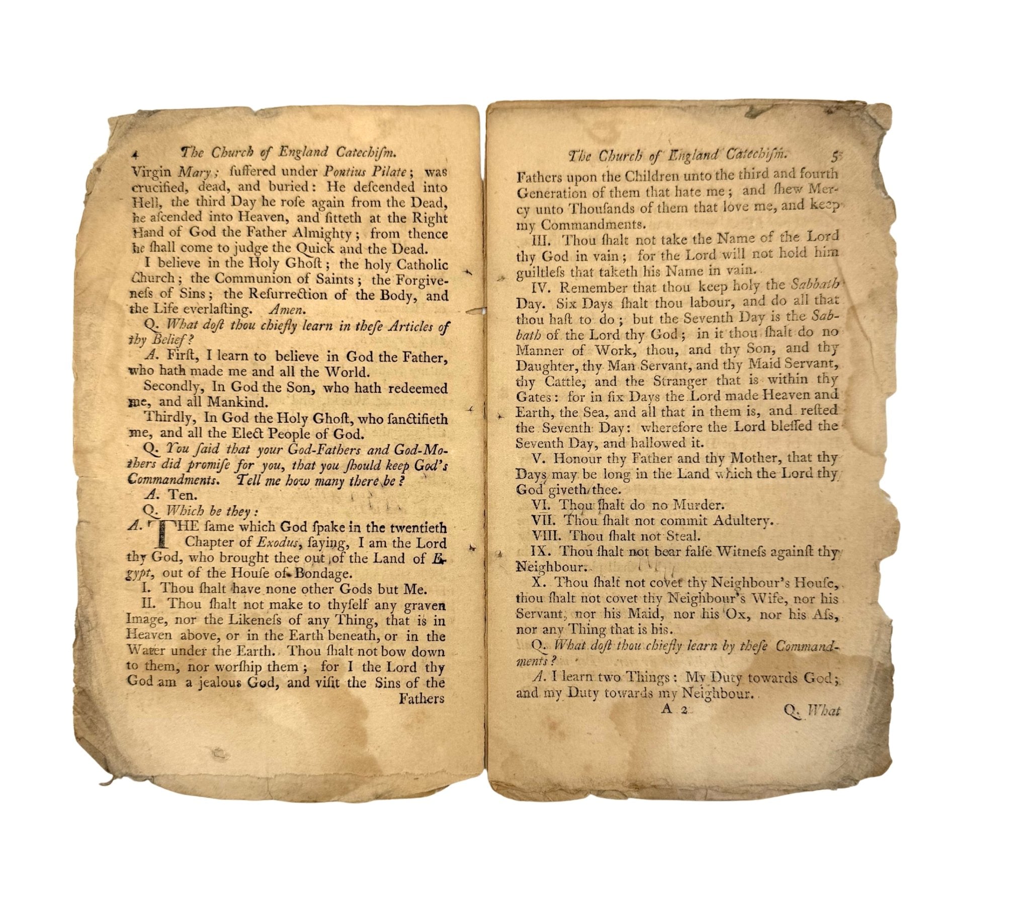 The A, B, C. With The Church of England Catechism, Published by Young, Stewart and McCulloch, First Edition, Second Issue, 1785 - The Great Republic