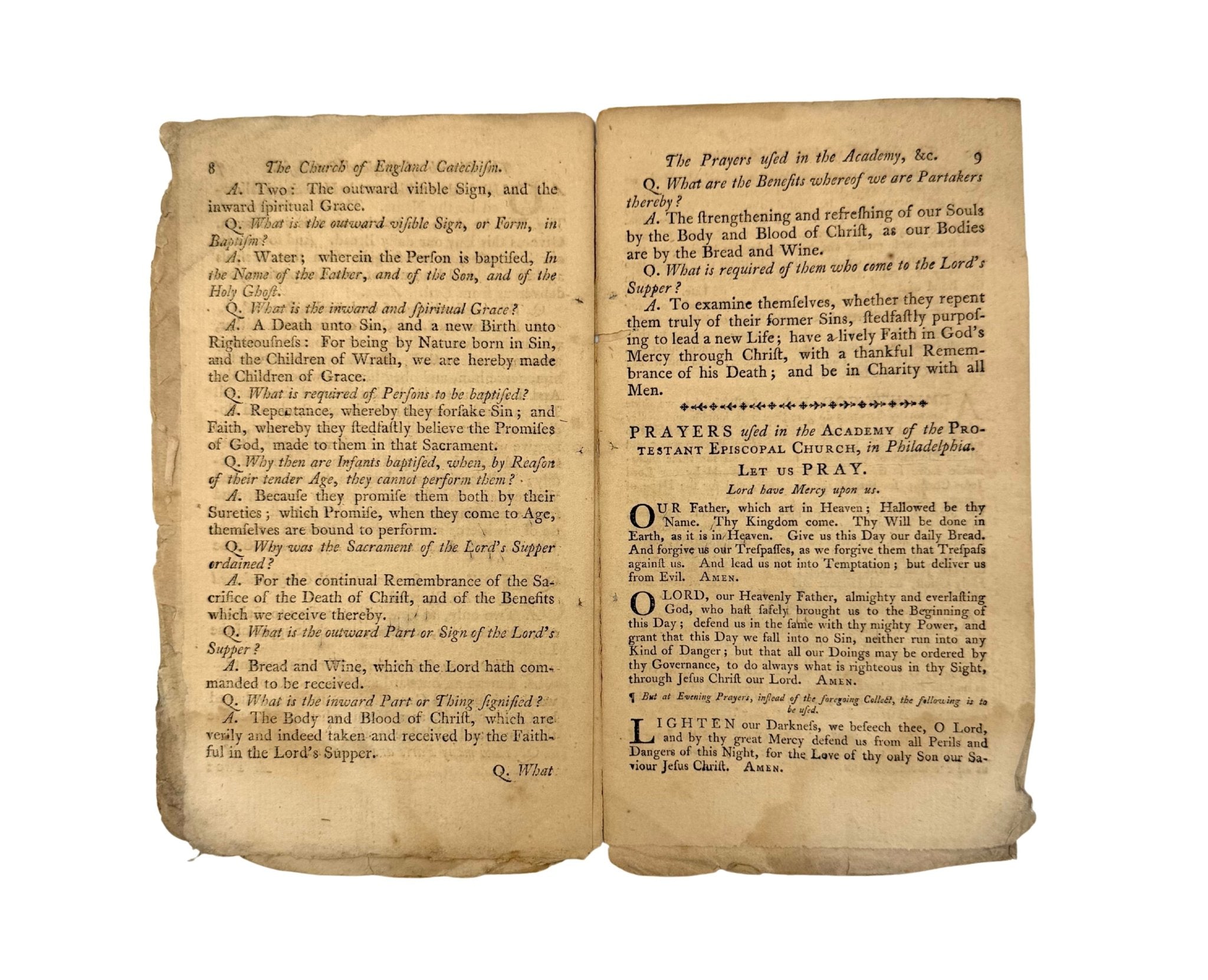 The A, B, C. With The Church of England Catechism, Published by Young, Stewart and McCulloch, First Edition, Second Issue, 1785 - The Great Republic