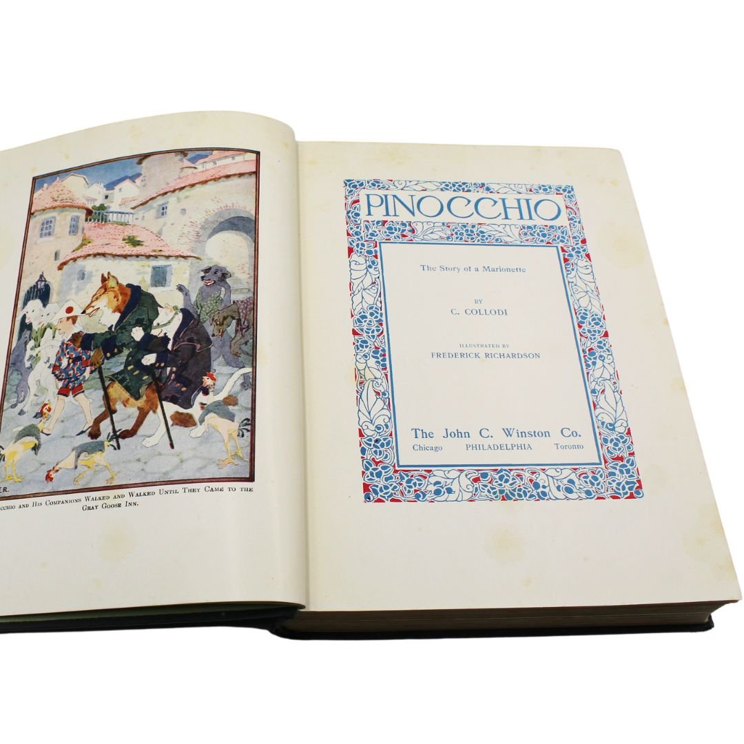 The Adventures of Pinocchio: The Story of a Marionette by C. Collodi, Illustrated by Frederick Richardson, First Edition Thus, 1927 - The Great Republic
