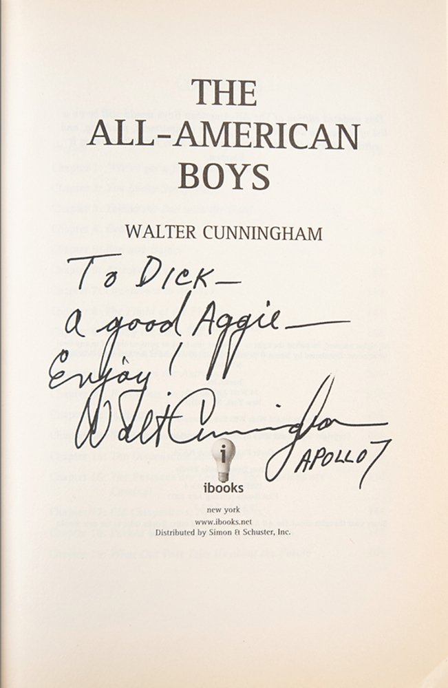 The All - American Boys, Signed and Inscribed by Walter Cunningham, First Updated Edition, 2003 - The Great Republic