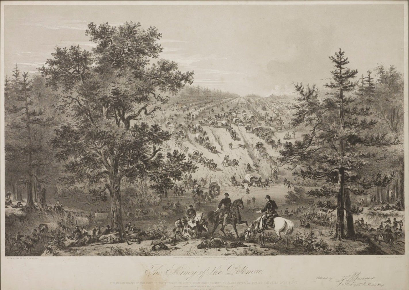 "The Army of the Potomac" Civil War - Era Lithograph by John Bachelder, Circa 1863 - The Great Republic