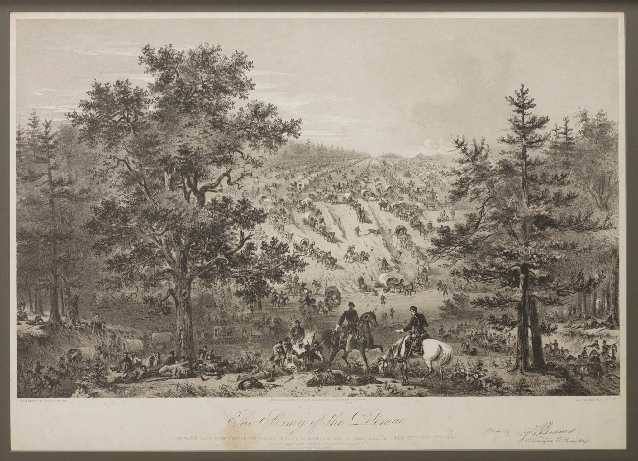 "The Army of the Potomac" Civil War - Era Lithograph by John Bachelder, Circa 1863 - The Great Republic