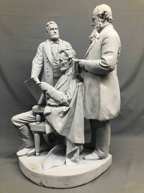 "The Council of War" Cast Plaster Sculpture by John Rogers, 1868 - The Great Republic