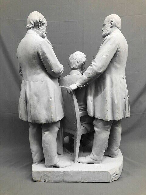 "The Council of War" Cast Plaster Sculpture by John Rogers, 1868 - The Great Republic