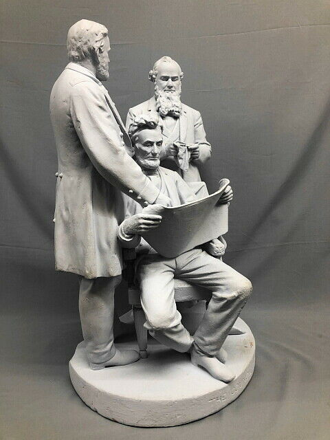 "The Council of War" Cast Plaster Sculpture by John Rogers, 1868 - The Great Republic
