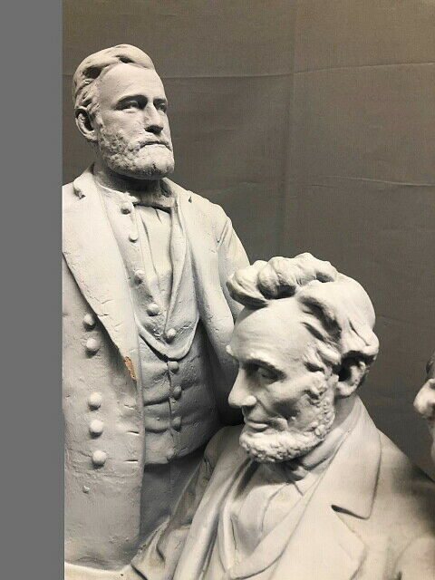 "The Council of War" Cast Plaster Sculpture by John Rogers, 1868 - The Great Republic