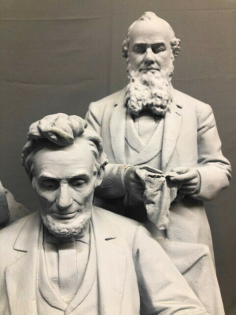"The Council of War" Cast Plaster Sculpture by John Rogers, 1868 - The Great Republic