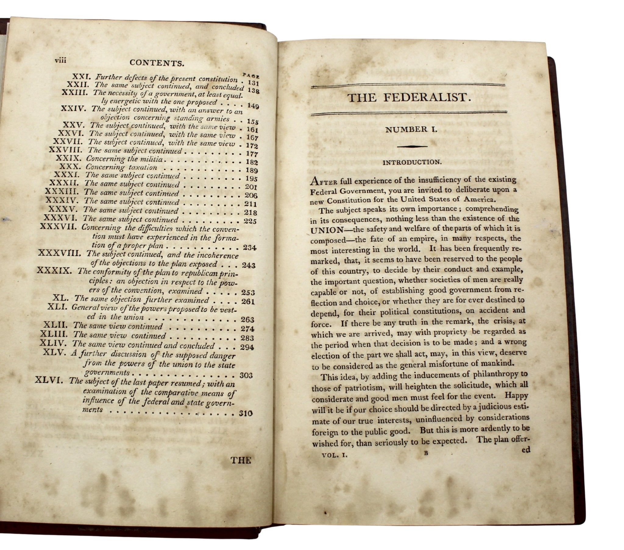 The Federalist, on The New Constitution by Publius, Second Edition, in Two Volumes, 1802 - The Great Republic