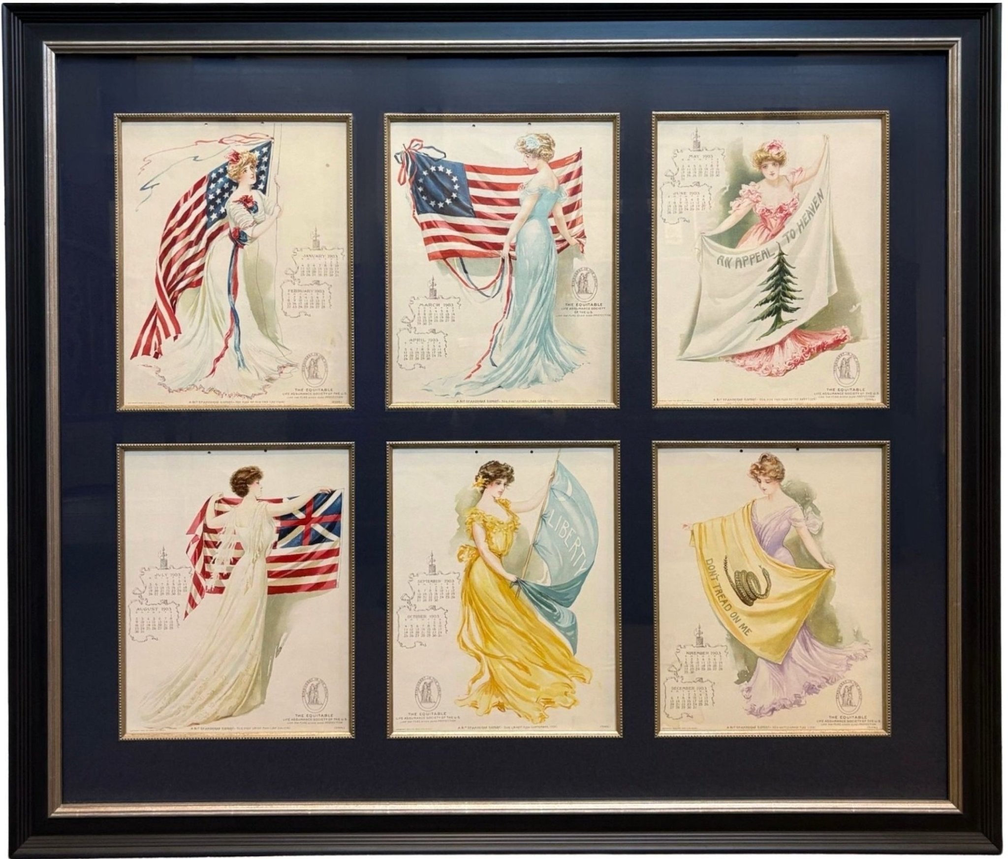 "The Flag of Our Own Time" Equitable Life Assurance Company Calendar Set of Six, 1903 - The Great Republic