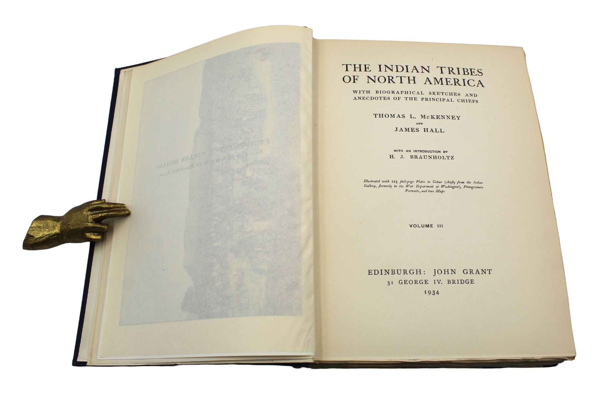 The Indian Tribes of North America by Thomas McKenney and James Hall, Three - Volume Set, Circa 1933 - 34 - The Great Republic