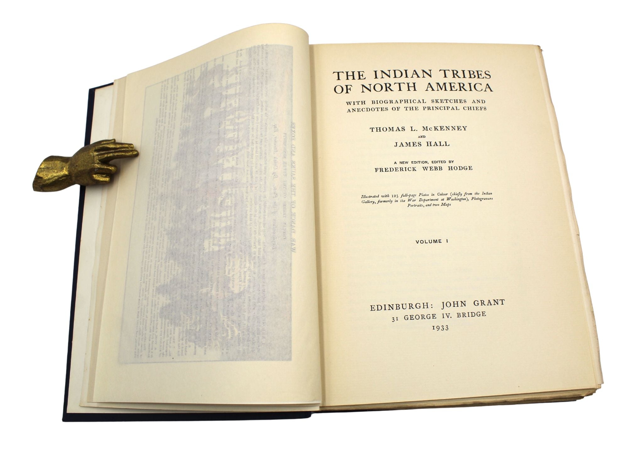 The Indian Tribes of North America by Thomas McKenney and James Hall, Three - Volume Set, Circa 1933 - 34 - The Great Republic