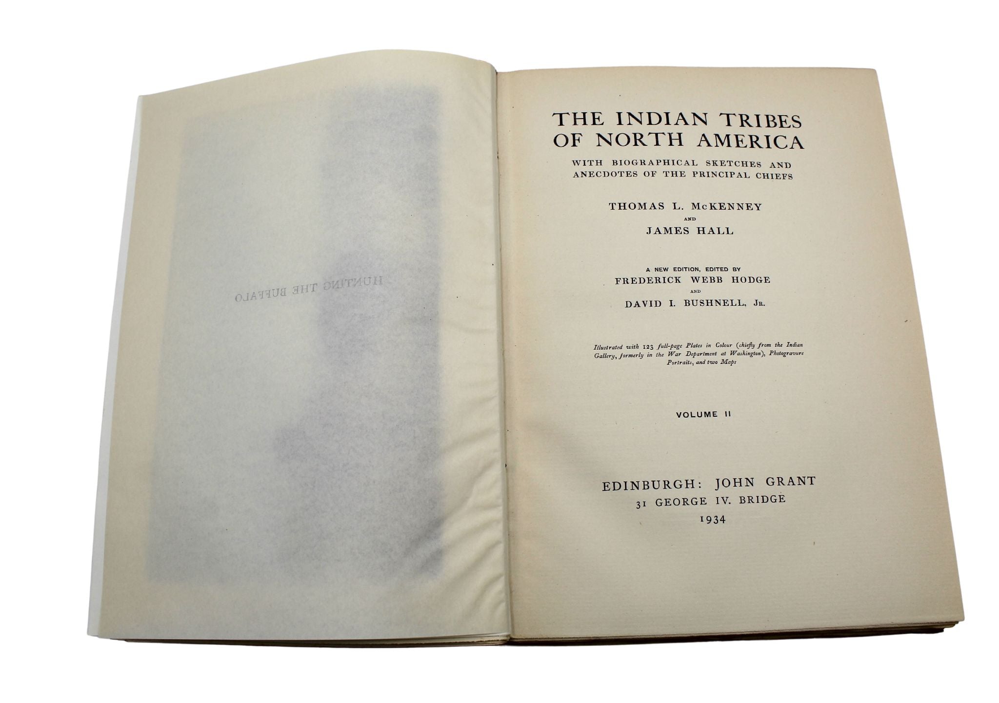 The Indian Tribes of North America by Thomas McKenney and James Hall, Three - Volume Set, Circa 1933 - 34 - The Great Republic