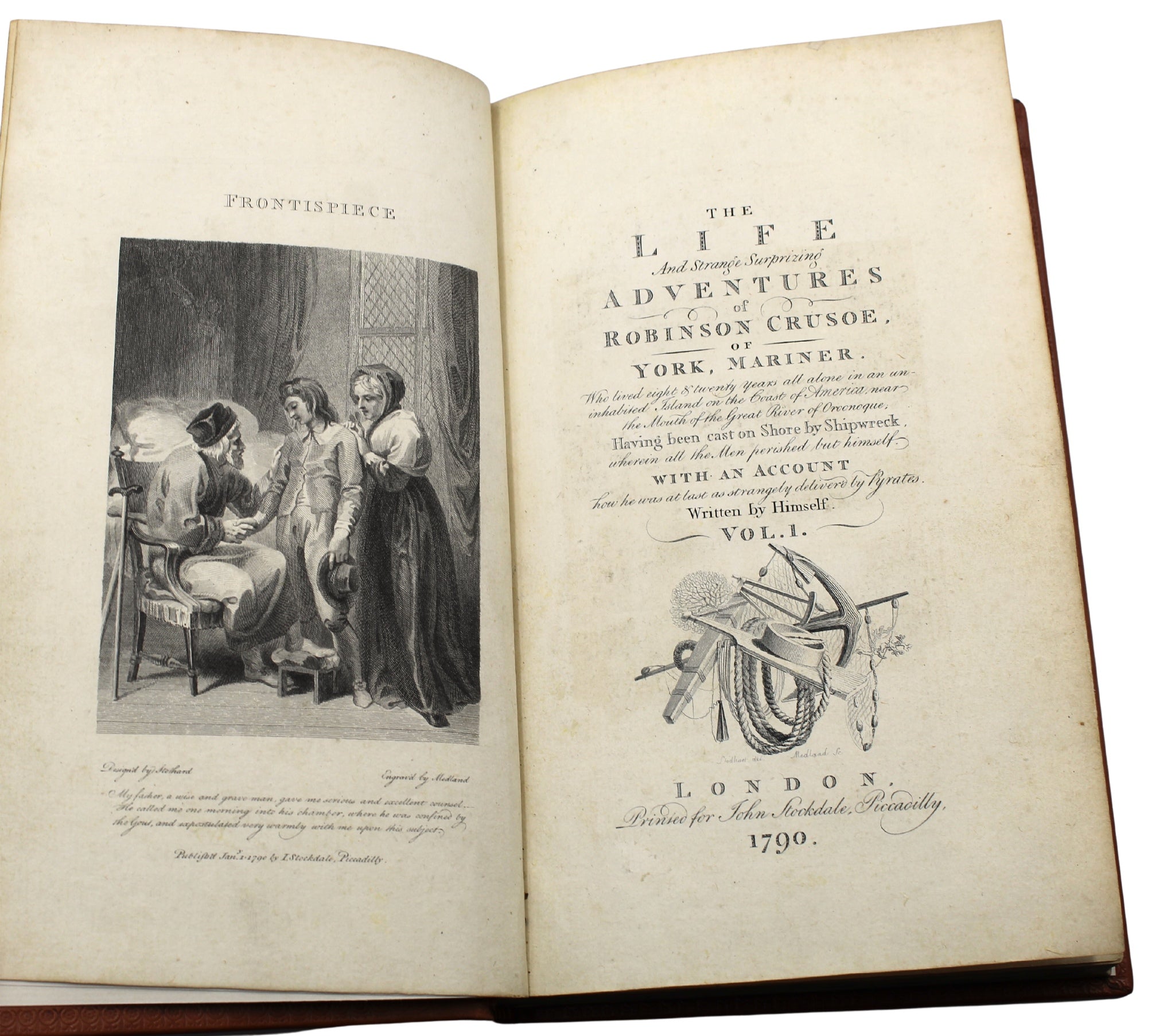 The Life and Strange Surprizing Adventures of Robinson Crusoe [with] The Farther Adventures of Robinson Crusoe by Daniel Defoe, Two Volumes, 1790 - The Great Republic