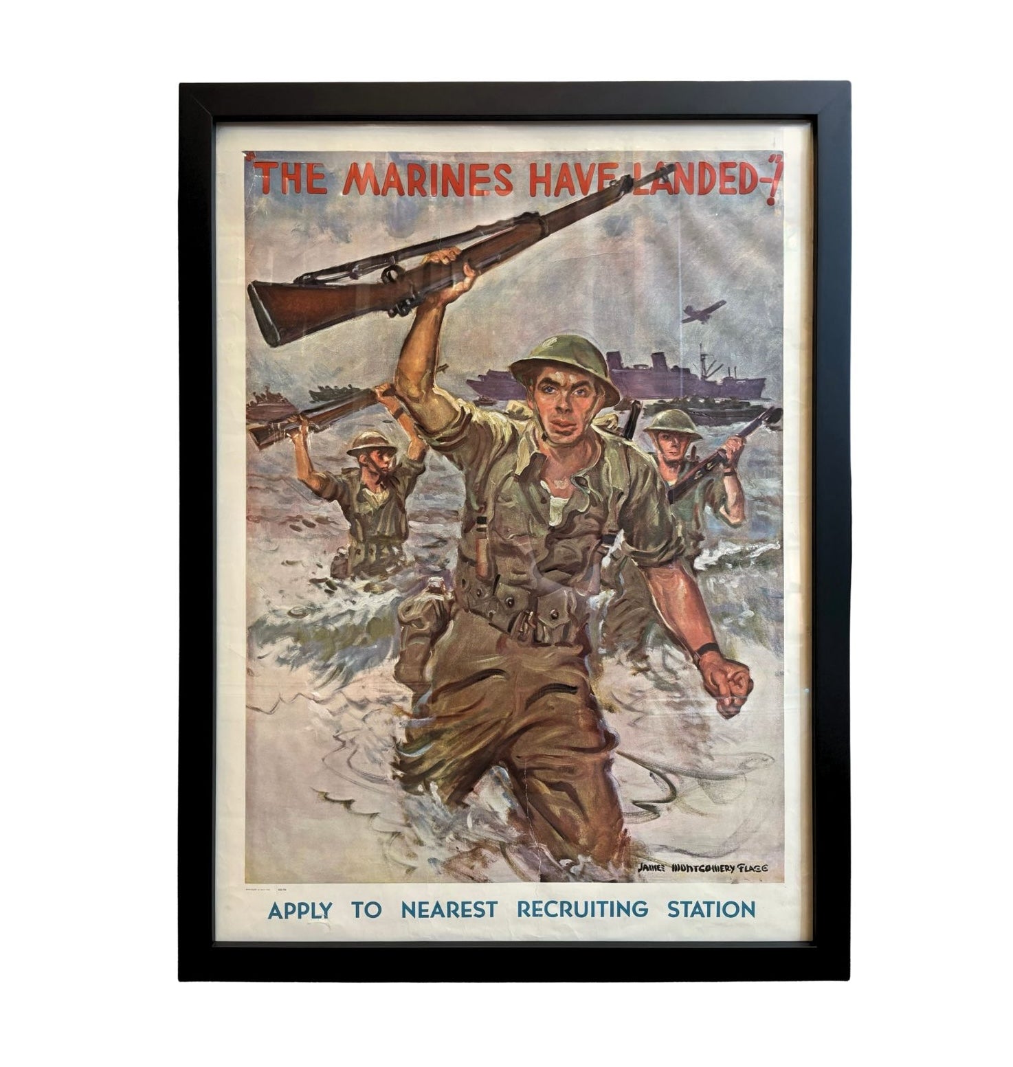 "The Marines Have Landed!" Vintage WWII Poster by James Montgomery Flagg, 1942 - The Great Republic