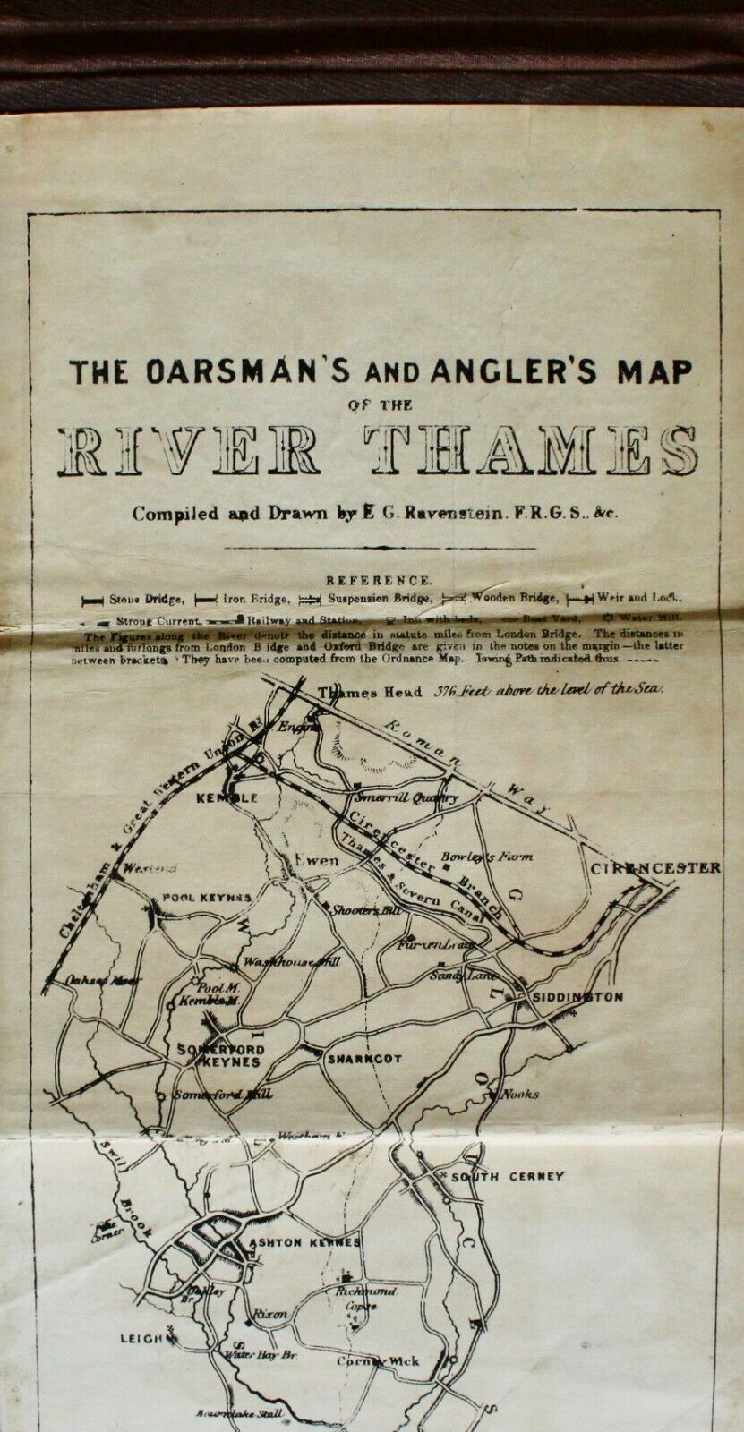 The Oarsman's and Angler's Map of the River Thames, Published by C. Smith & Son - The Great Republic