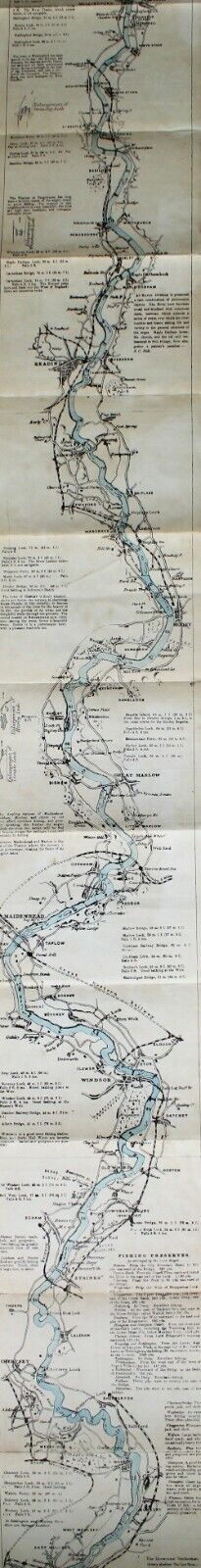 The Oarsman's and Angler's Map of the River Thames, Published by C. Smith & Son - The Great Republic