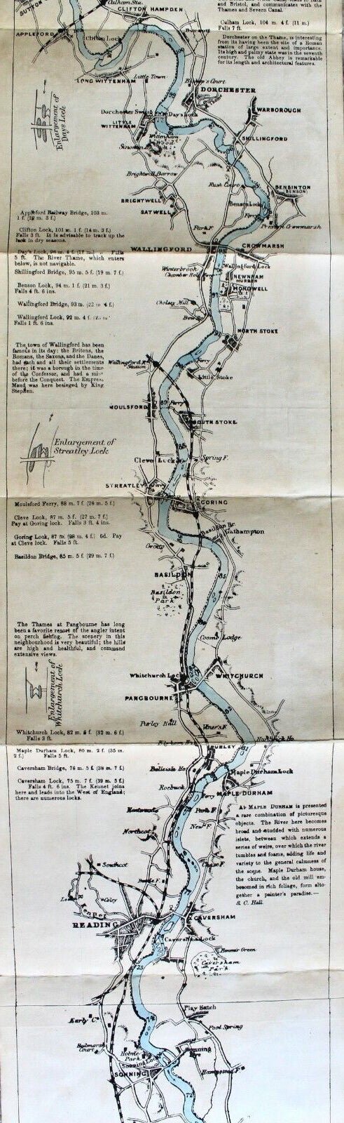 The Oarsman's and Angler's Map of the River Thames, Published by C. Smith & Son - The Great Republic