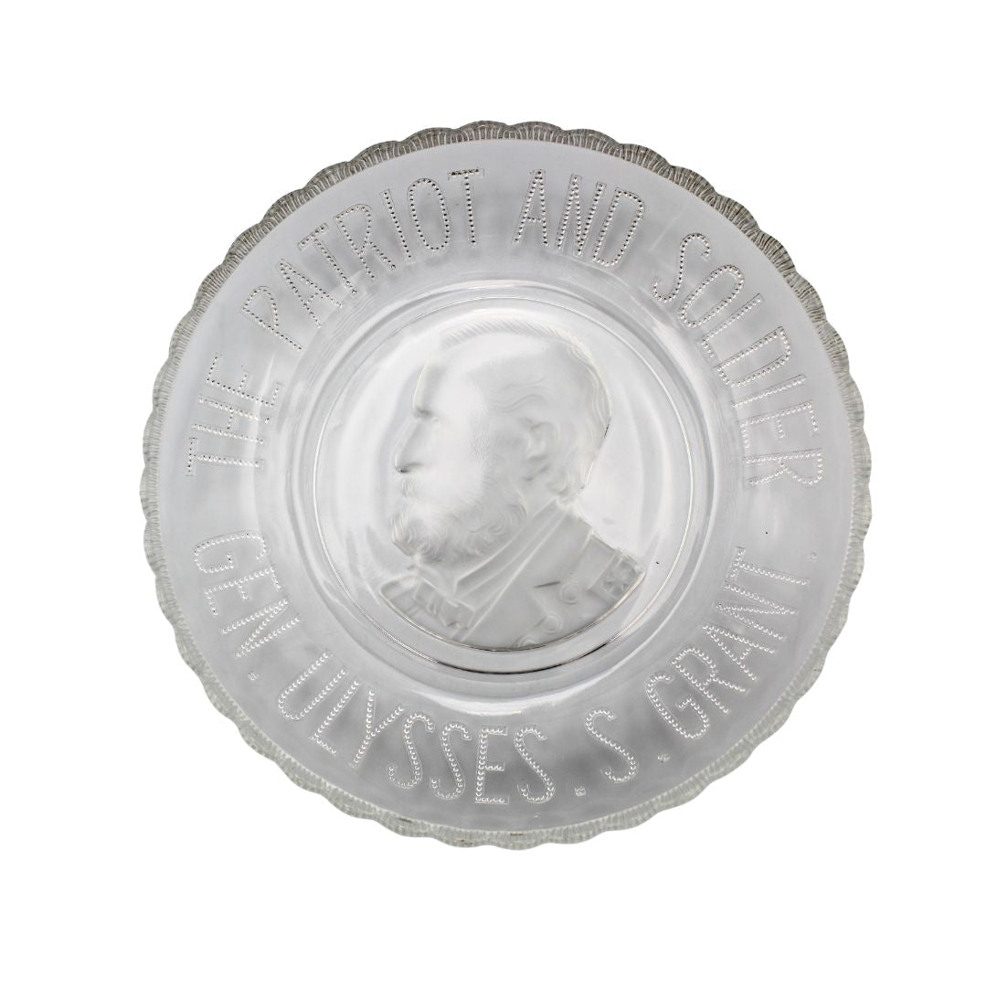 “The Patriot and Soldier. Gen. Ulysses S. Grant” Commemorative Glass Bowl, circa 1885 (clear) - The Great Republic
