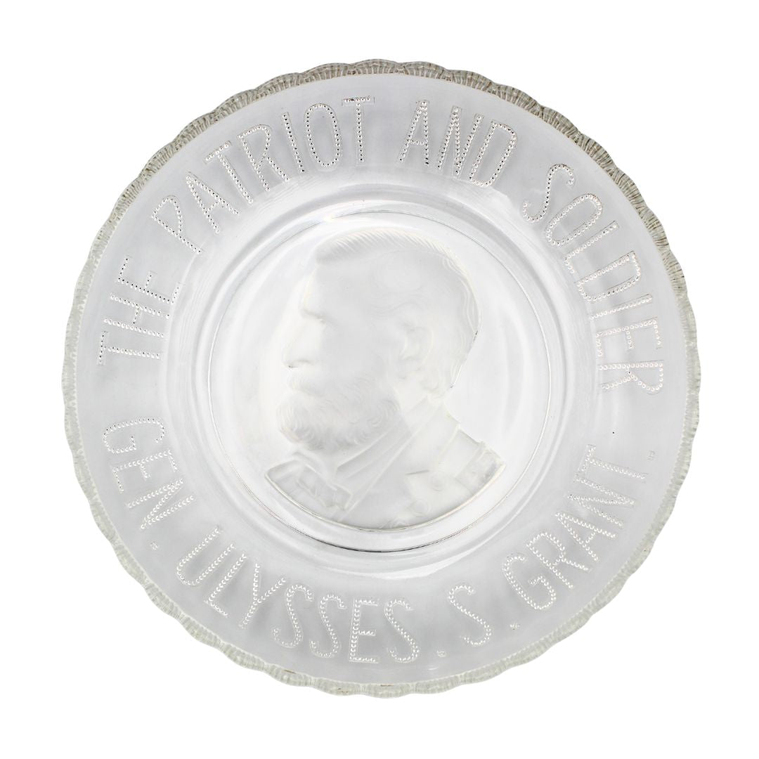 “The Patriot and Soldier. Gen. Ulysses S. Grant” Commemorative Glass Bowl, circa 1885 (clear) - The Great Republic