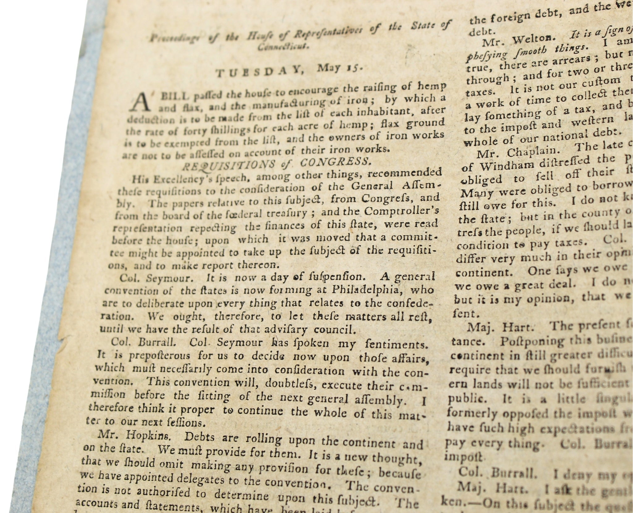 The Pennsylvania Journal and The Weekly Advertiser, with Coverage of the Constitutional Convention in Philadelphia, Issued June 16, 1787 - The Great Republic