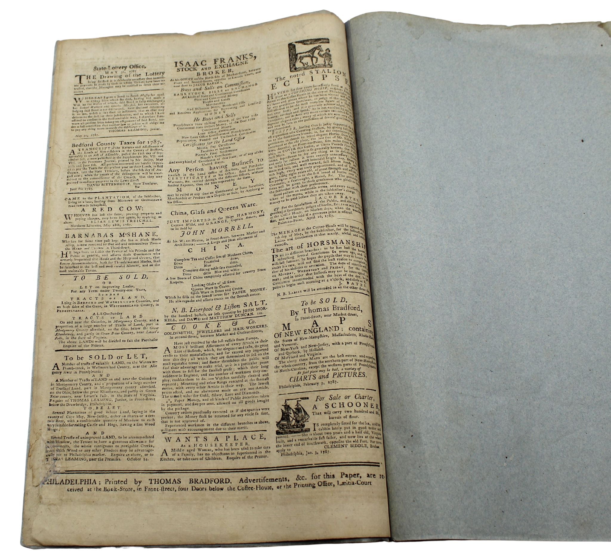 The Pennsylvania Journal and The Weekly Advertiser, with Coverage of the Constitutional Convention in Philadelphia, Issued June 16, 1787 - The Great Republic