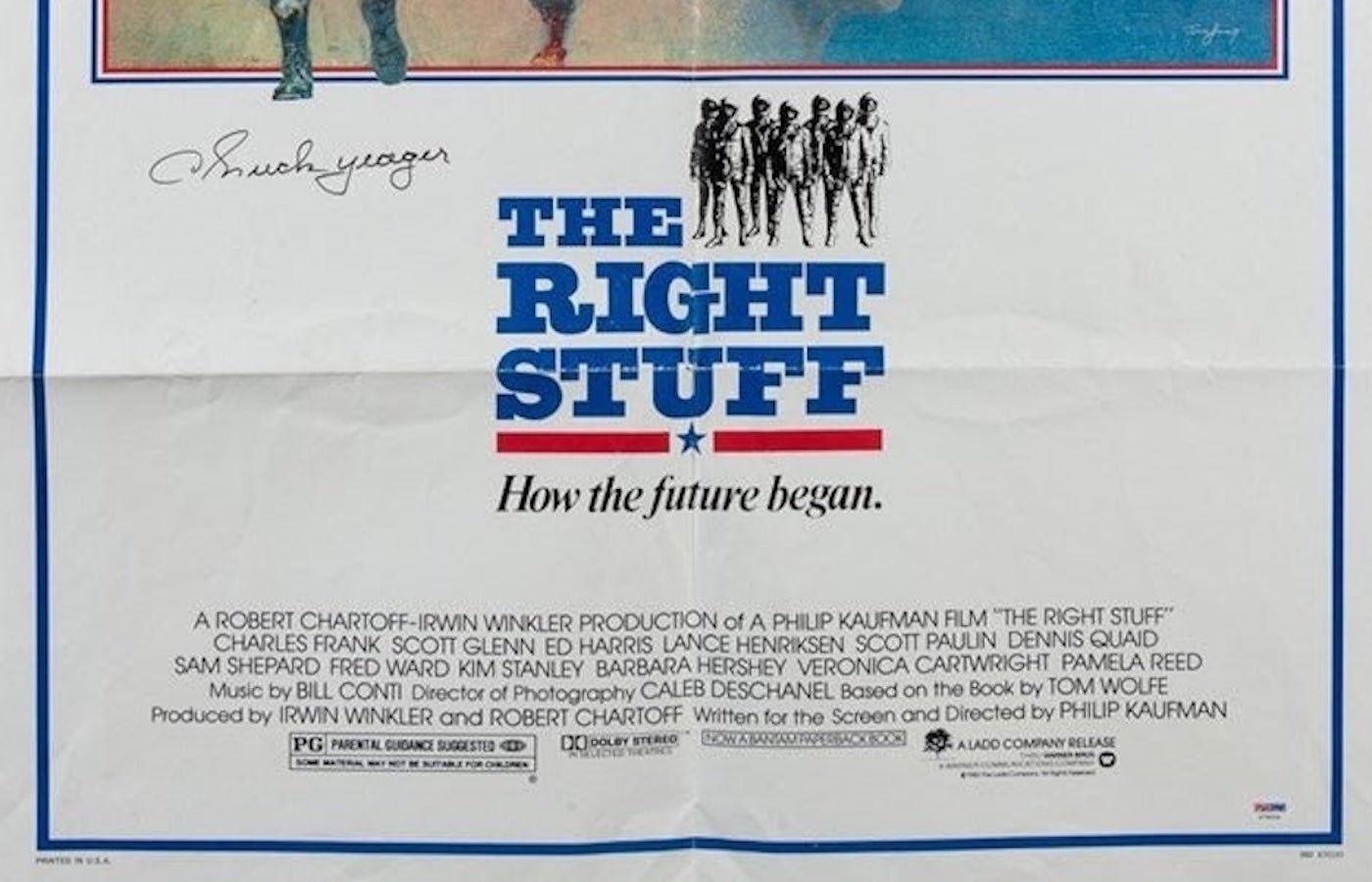 "The Right Stuff" Vintage Movie Poster, Signed by Chuck Yeager, 1983 - The Great Republic