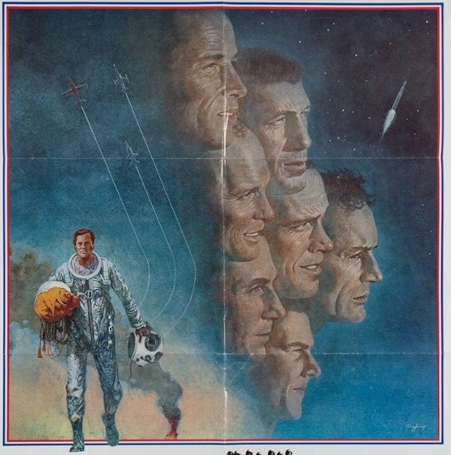 "The Right Stuff" Vintage Movie Poster, Signed by Chuck Yeager, 1983 - The Great Republic