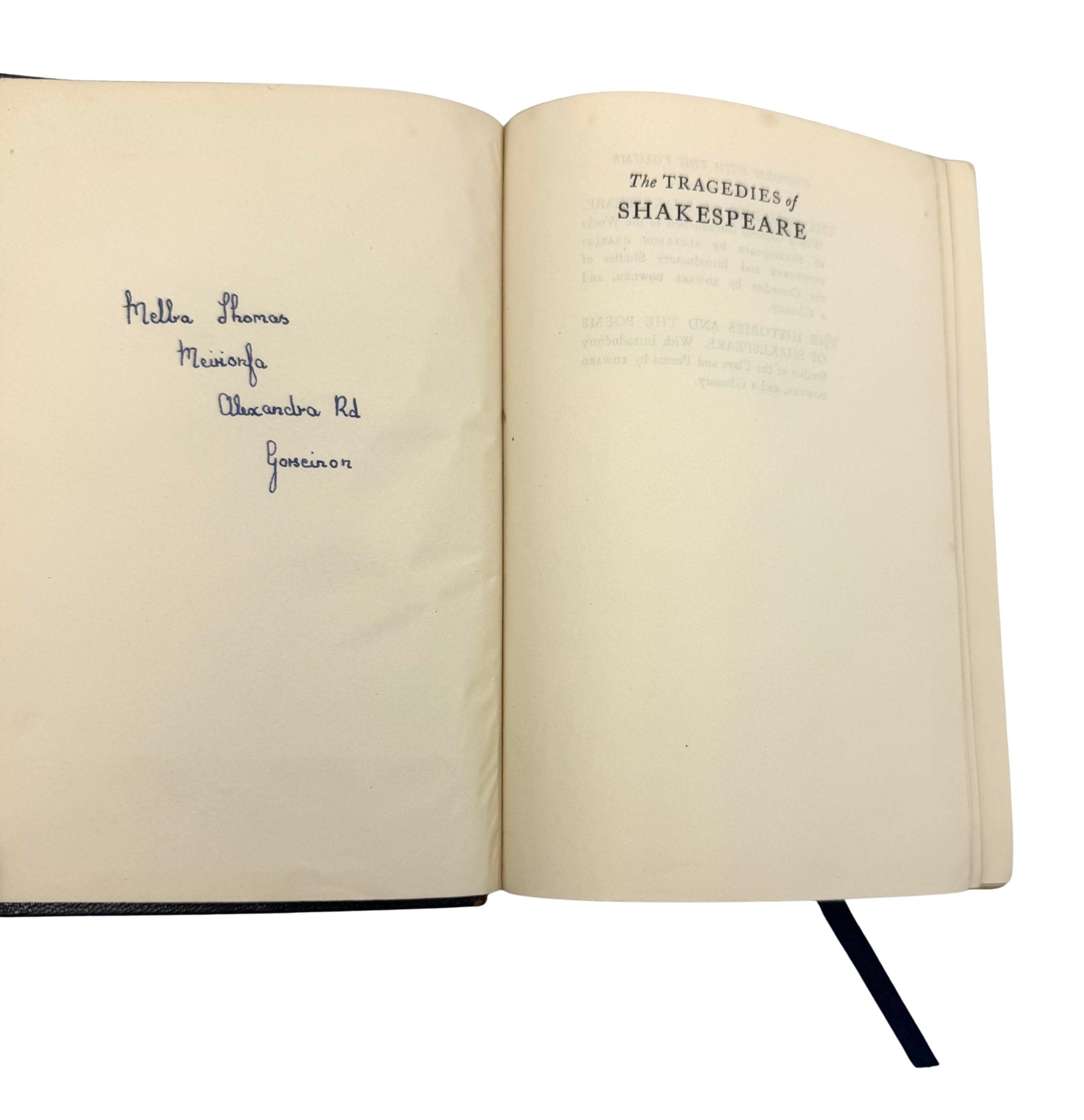 The Tragedies, Comedies, Histories and Poems of William Shakespeare, Three Volume Set, 1939-41, Wartime Presentation Copy from Her Royal Highness Princess Elizabeth, Gifted May 21, 1943 - The Great Republic