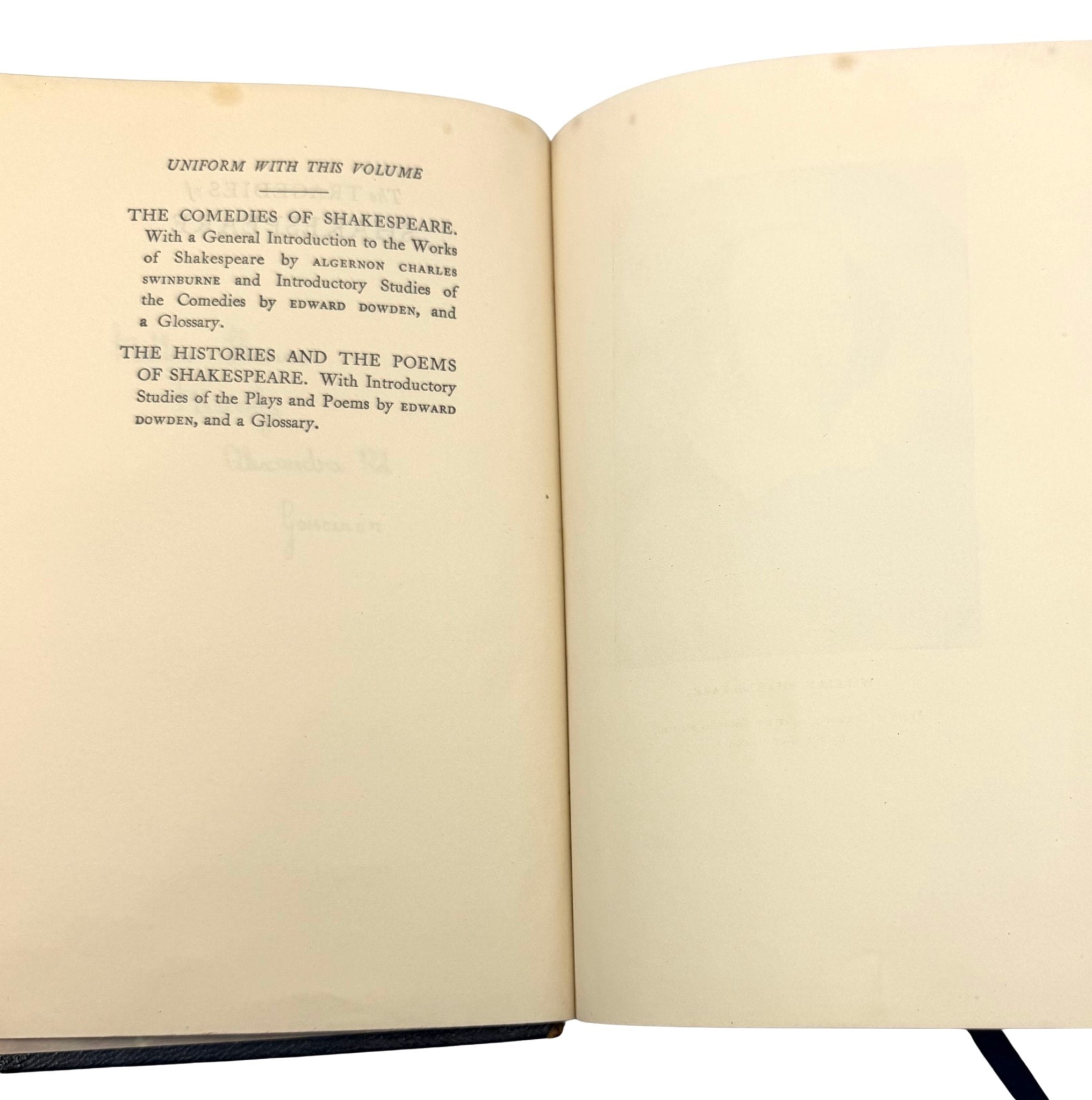 The Tragedies, Comedies, Histories and Poems of William Shakespeare, Three Volume Set, 1939-41, Wartime Presentation Copy from Her Royal Highness Princess Elizabeth, Gifted May 21, 1943 - The Great Republic