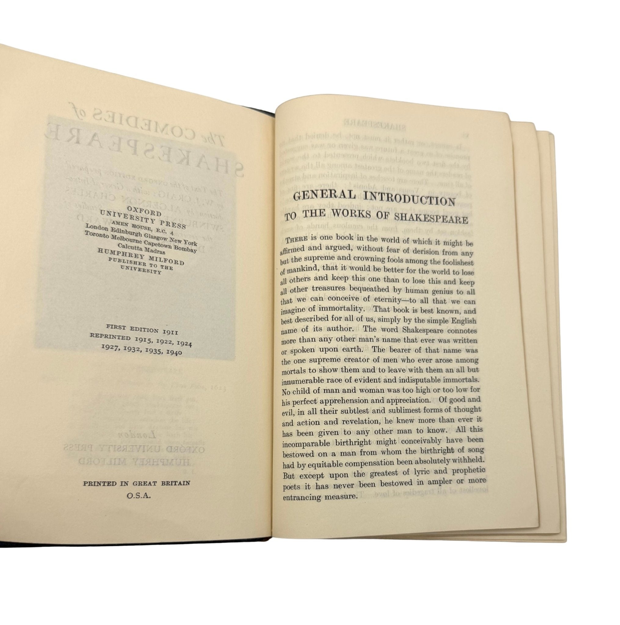The Tragedies, Comedies, Histories and Poems of William Shakespeare, Three Volume Set, 1939-41, Wartime Presentation Copy from Her Royal Highness Princess Elizabeth, Gifted May 21, 1943 - The Great Republic