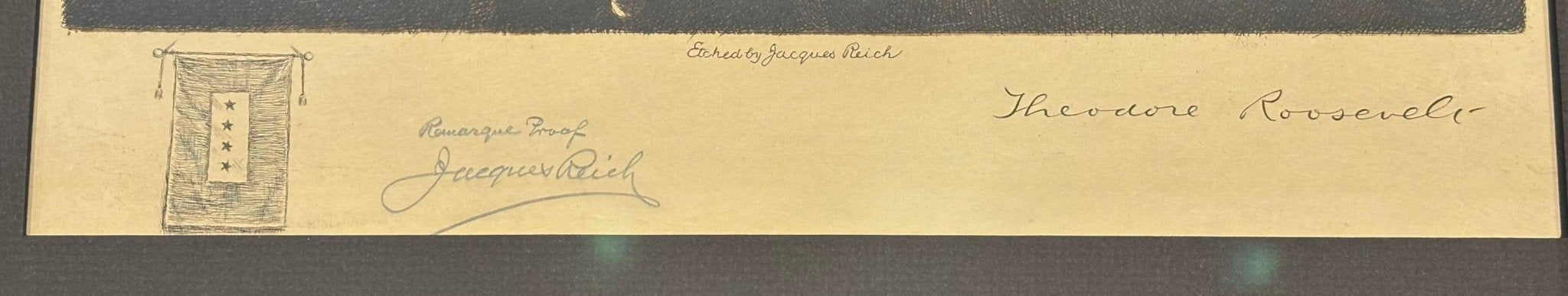 Theodore Roosevelt Etching by Jacques Reich, Signed Remarque Proof, 1919 - The Great Republic