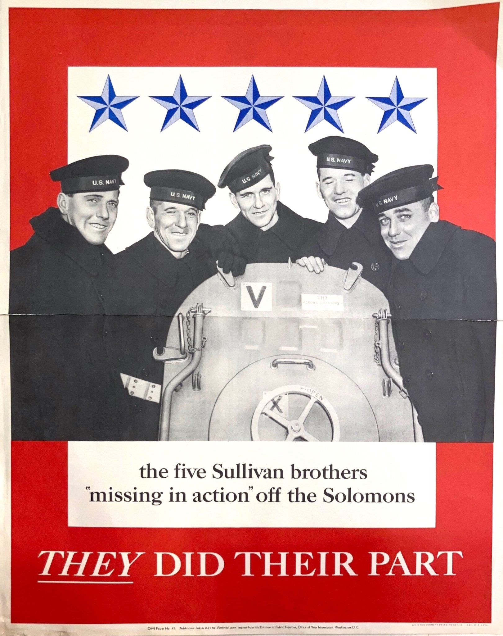 "They Did Their Part" Vintage WWII Poster, 1943 - The Great Republic