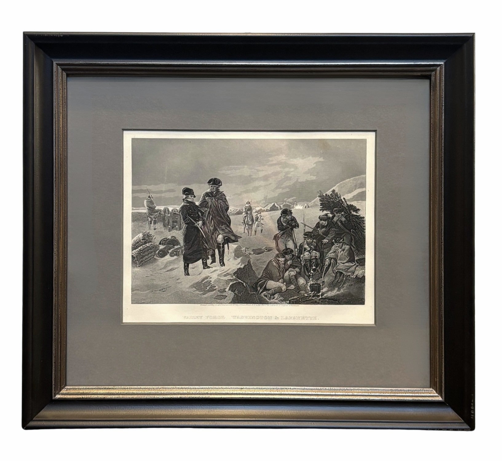 "Valley Forge- Washington & Lafayette" Engraving, Published by Johnson, Wilson & Co., 1874 - The Great Republic