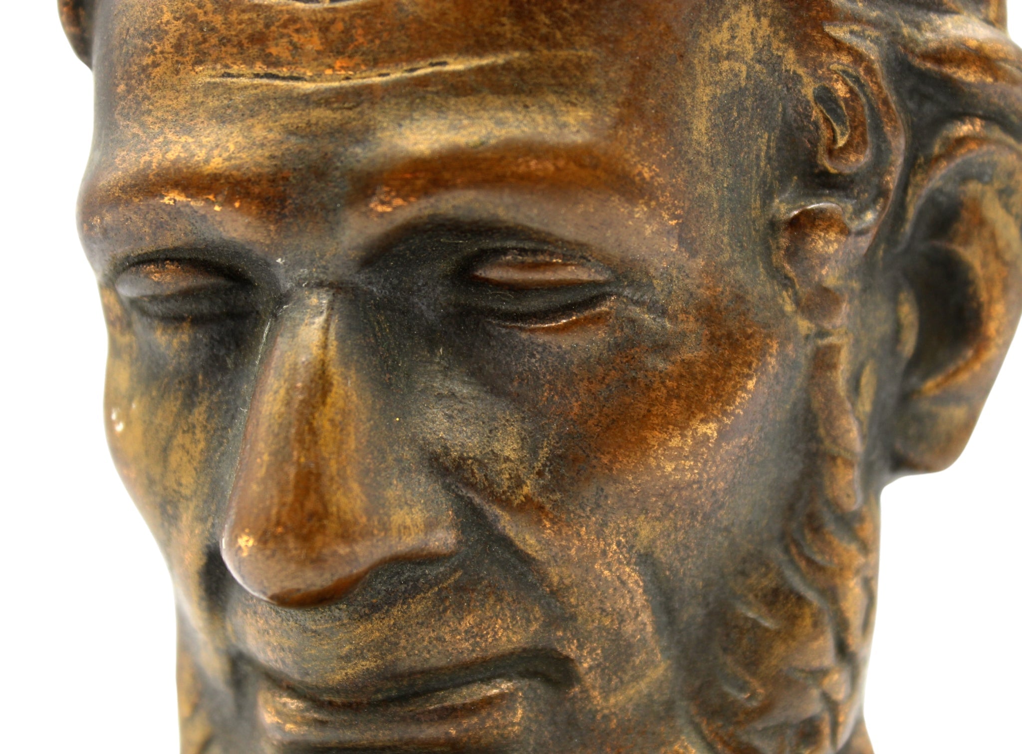 Vintage Abraham Lincoln Bronze Bust Bookends - The Great Republic
