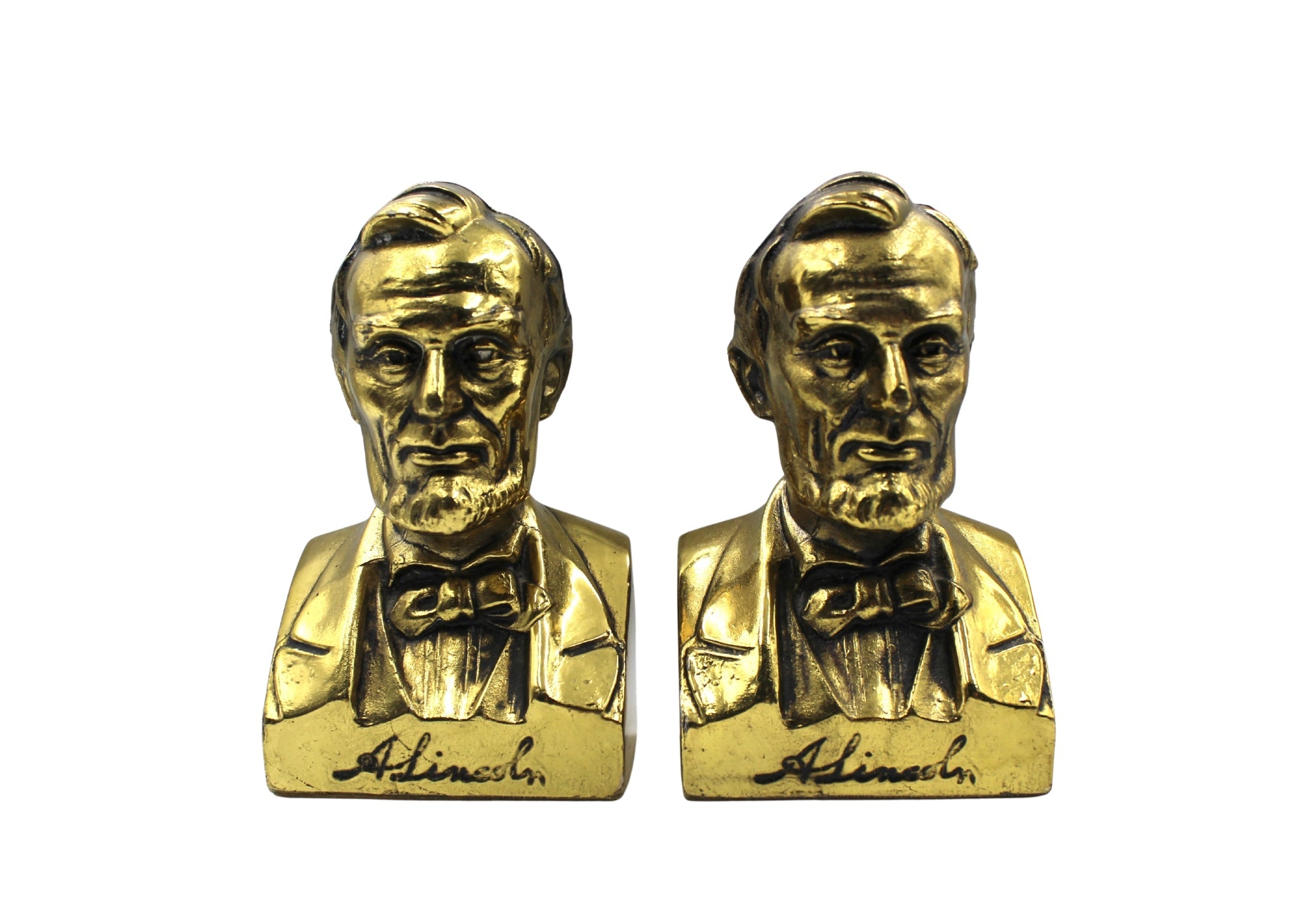 Vintage Abraham Lincoln Bust Bookends - The Great Republic