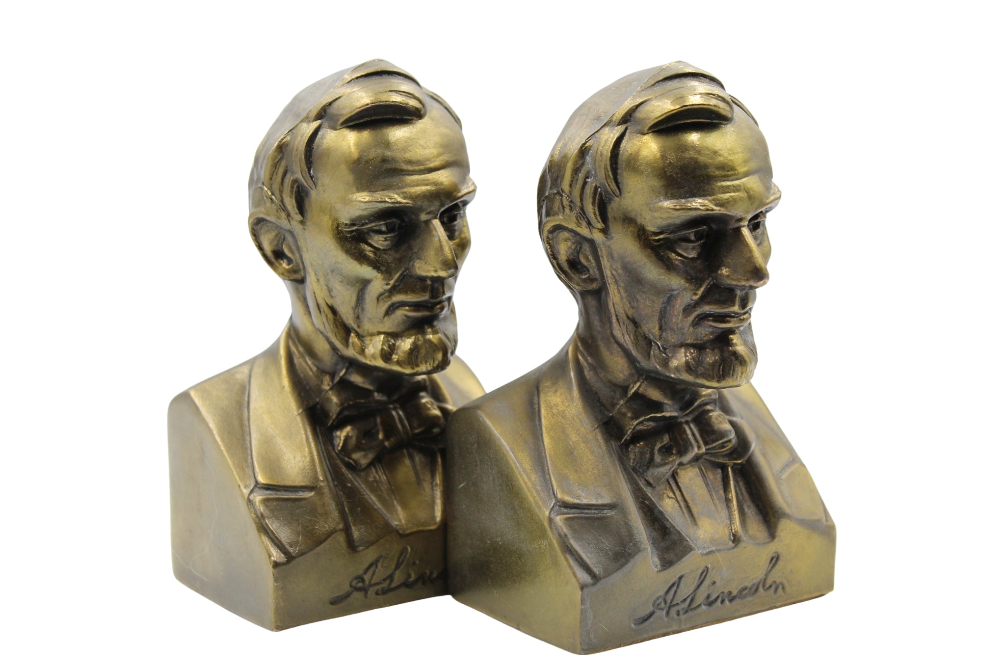 Vintage Abraham Lincoln Bust Bookends - The Great Republic