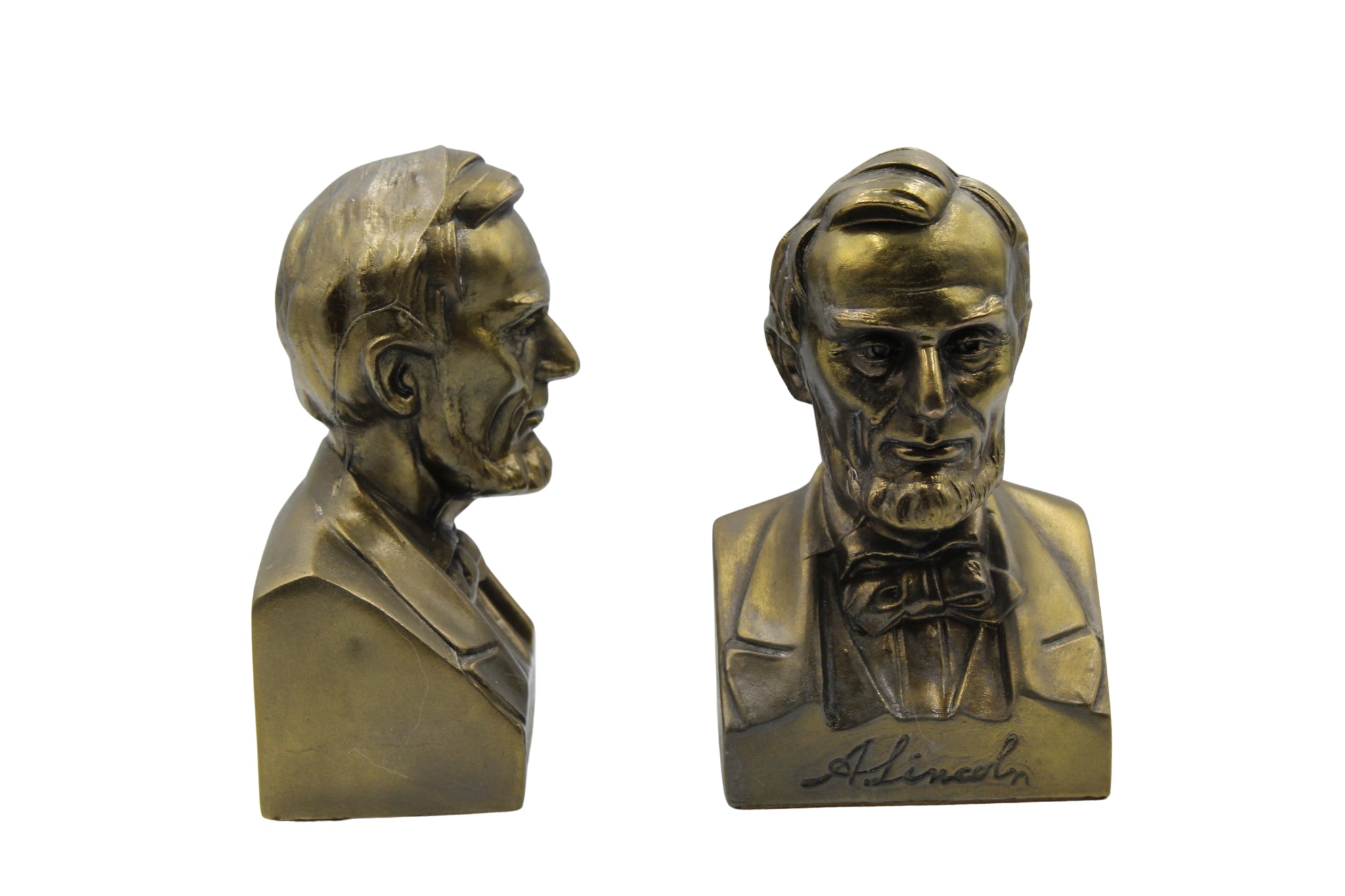 Vintage Abraham Lincoln Bust Bookends - The Great Republic