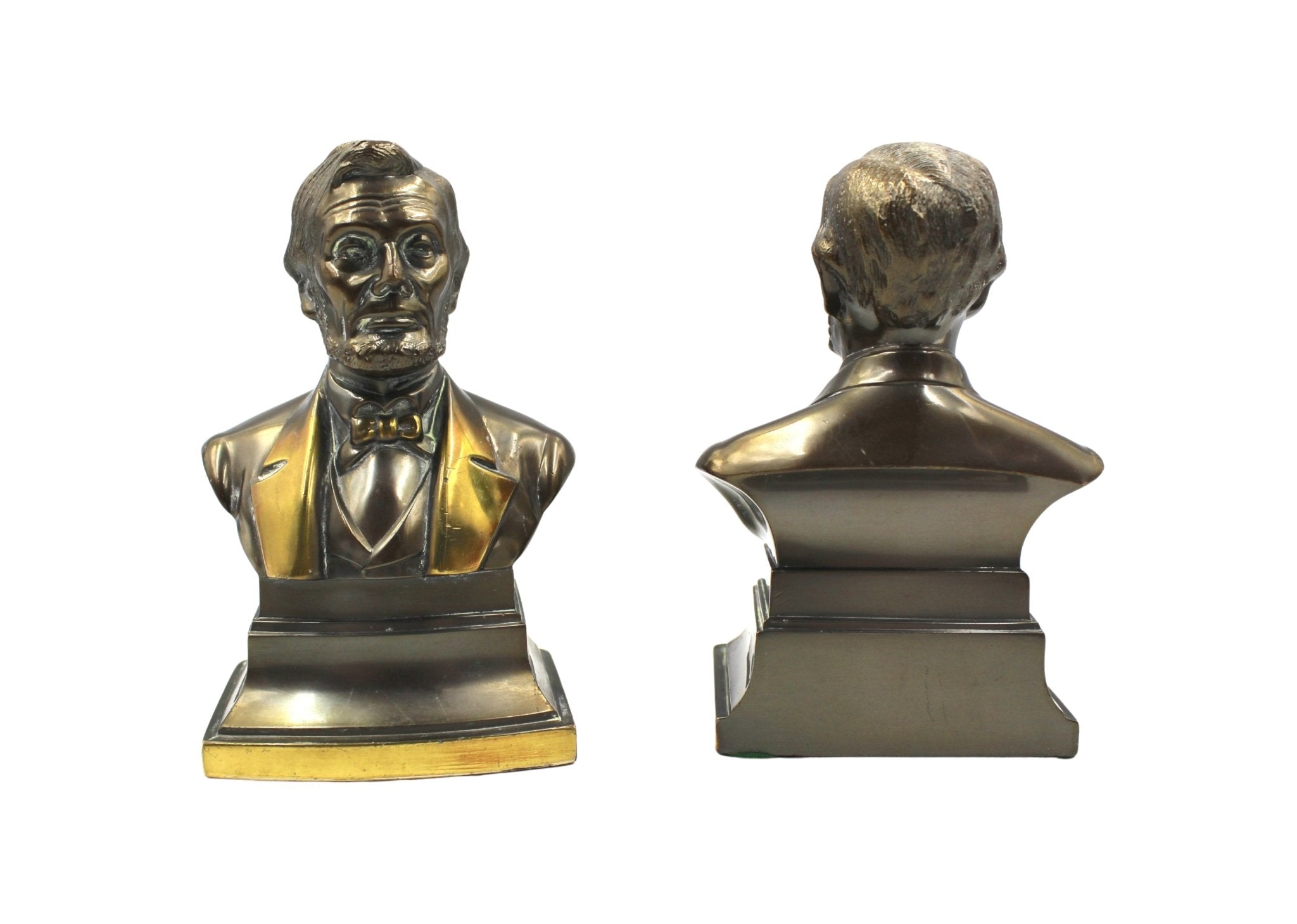 Vintage Abraham Lincoln Bust Bookends by PM American Craftsman - The Great Republic