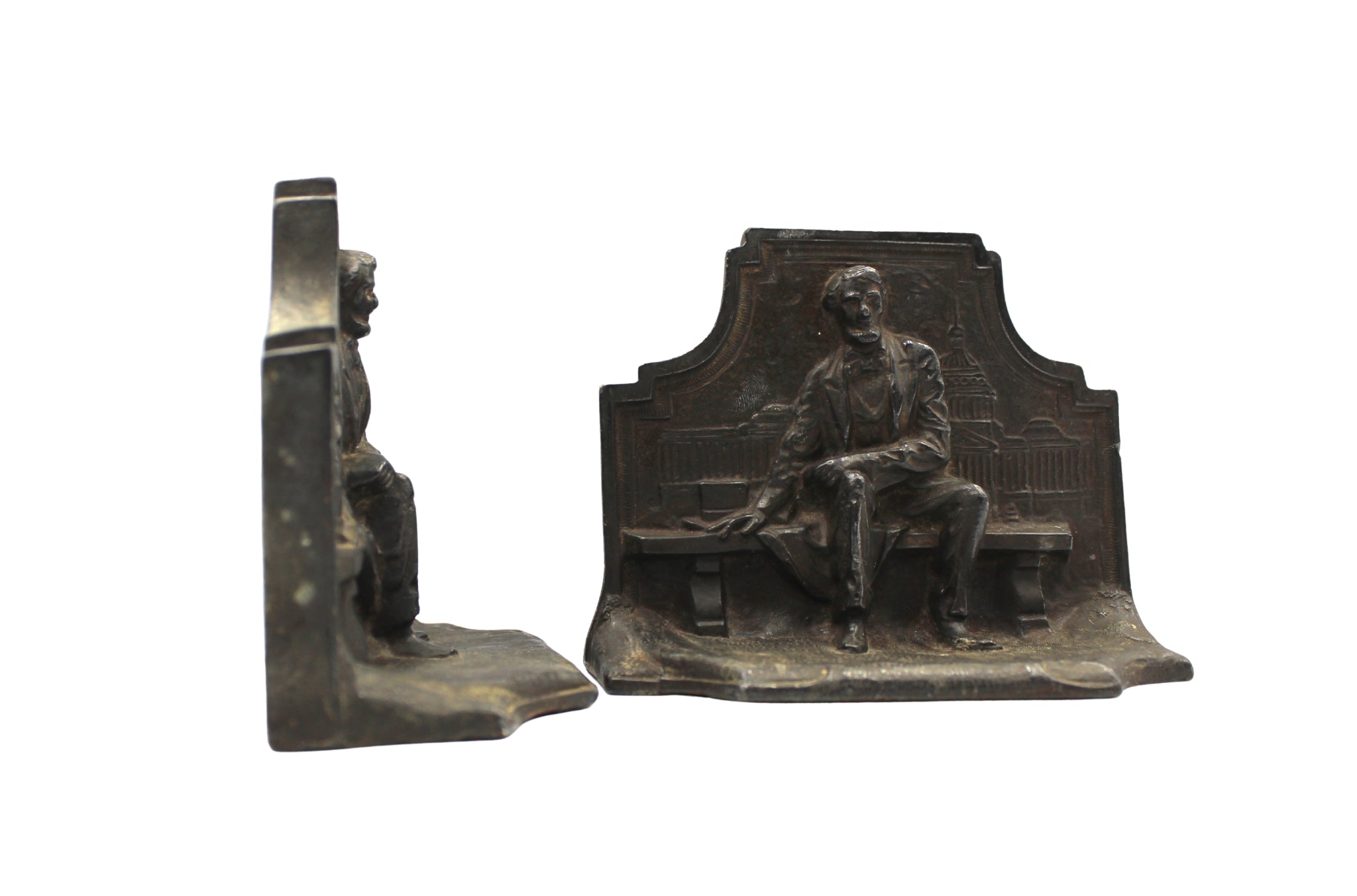 Vintage Abraham Lincoln Seated Bookends - The Great Republic