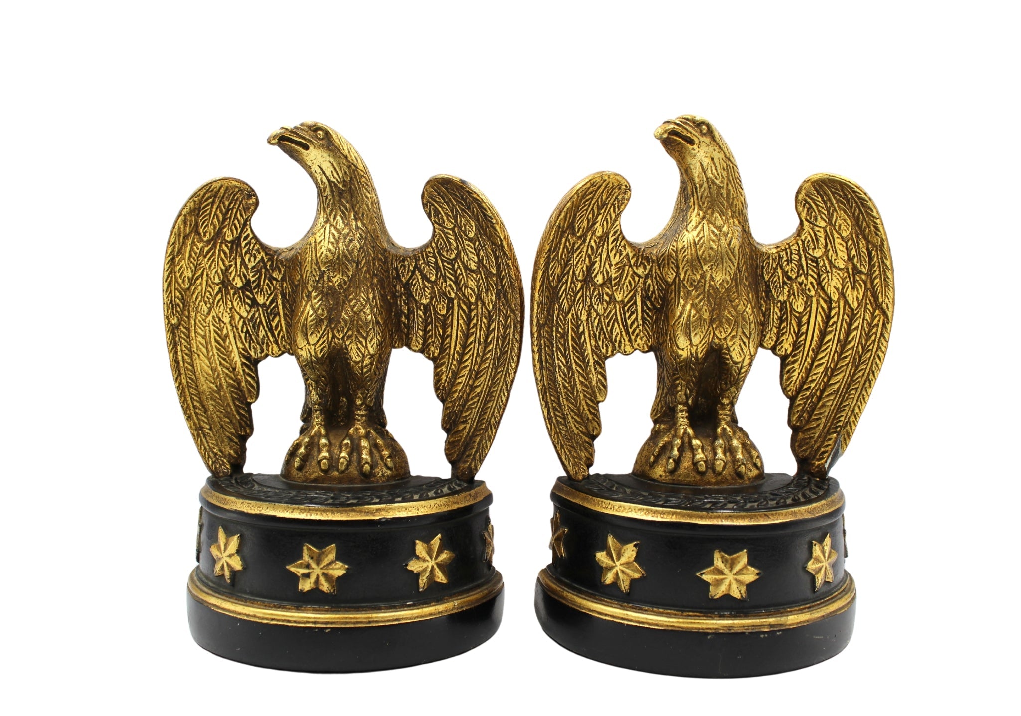 Vintage Borghese Eagle Bookends with Black Base - The Great Republic