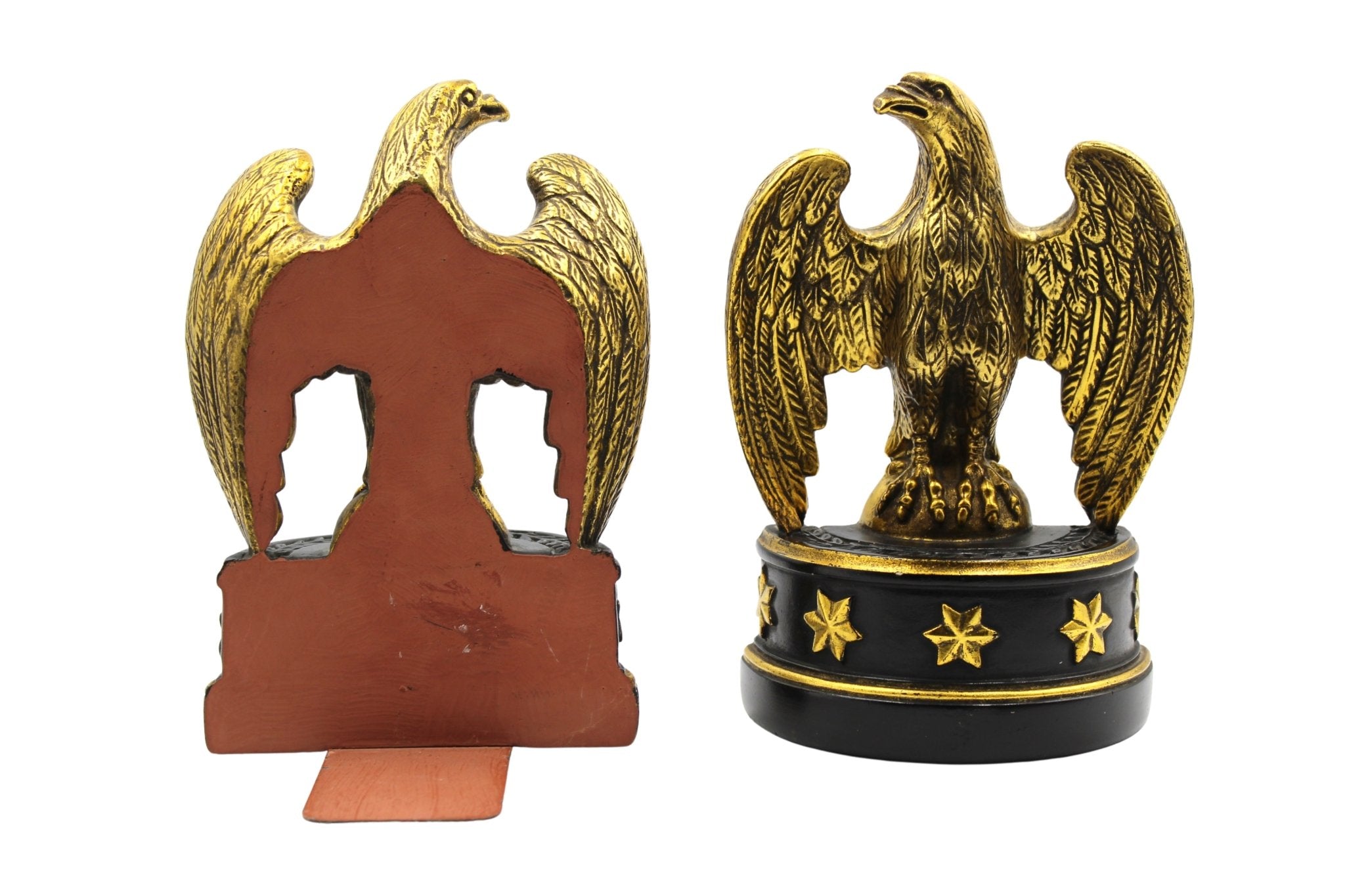 Vintage Borghese Eagle Bookends with Black Base - The Great Republic
