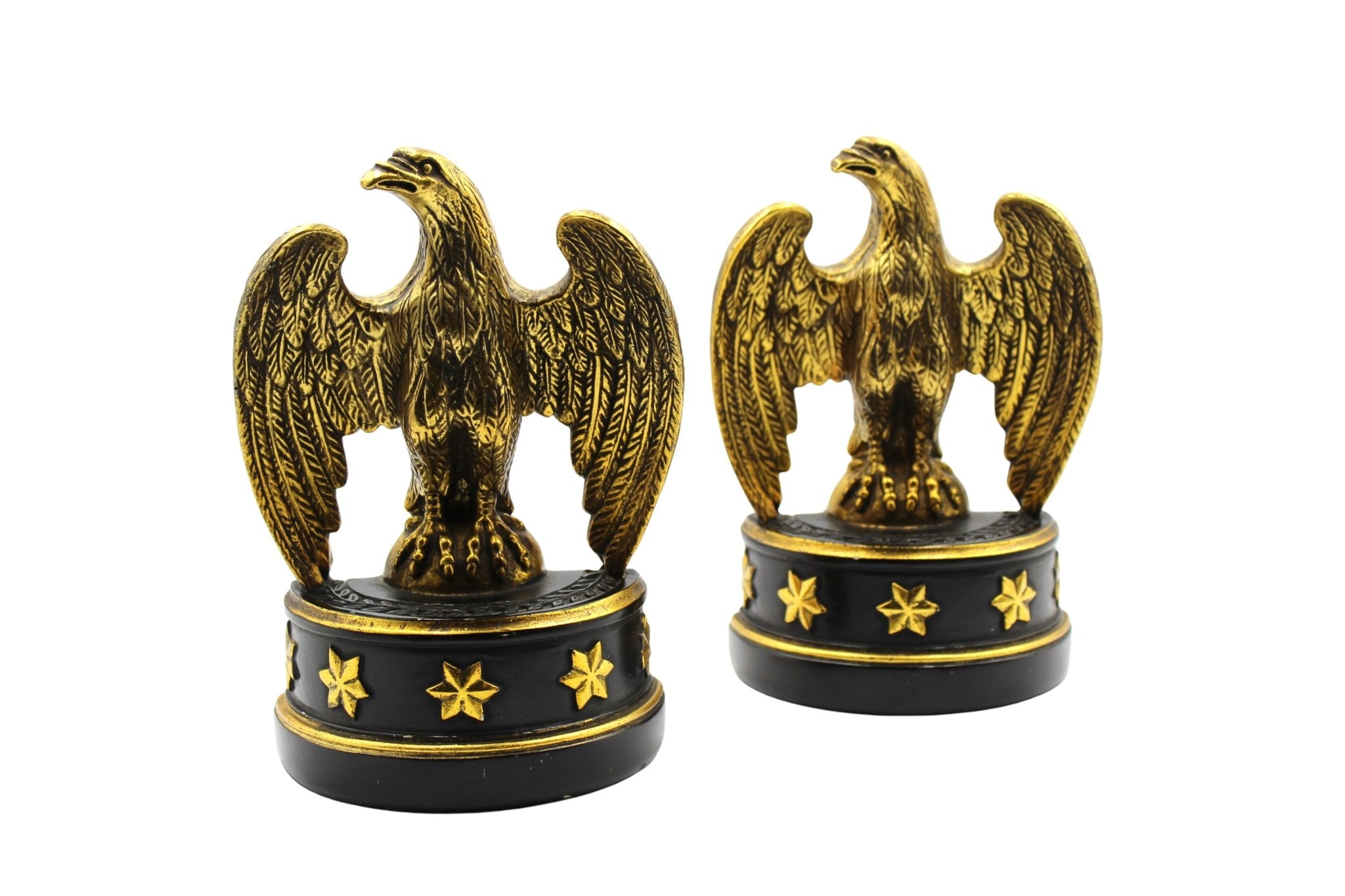Vintage Borghese Eagle Bookends with Black Base - The Great Republic