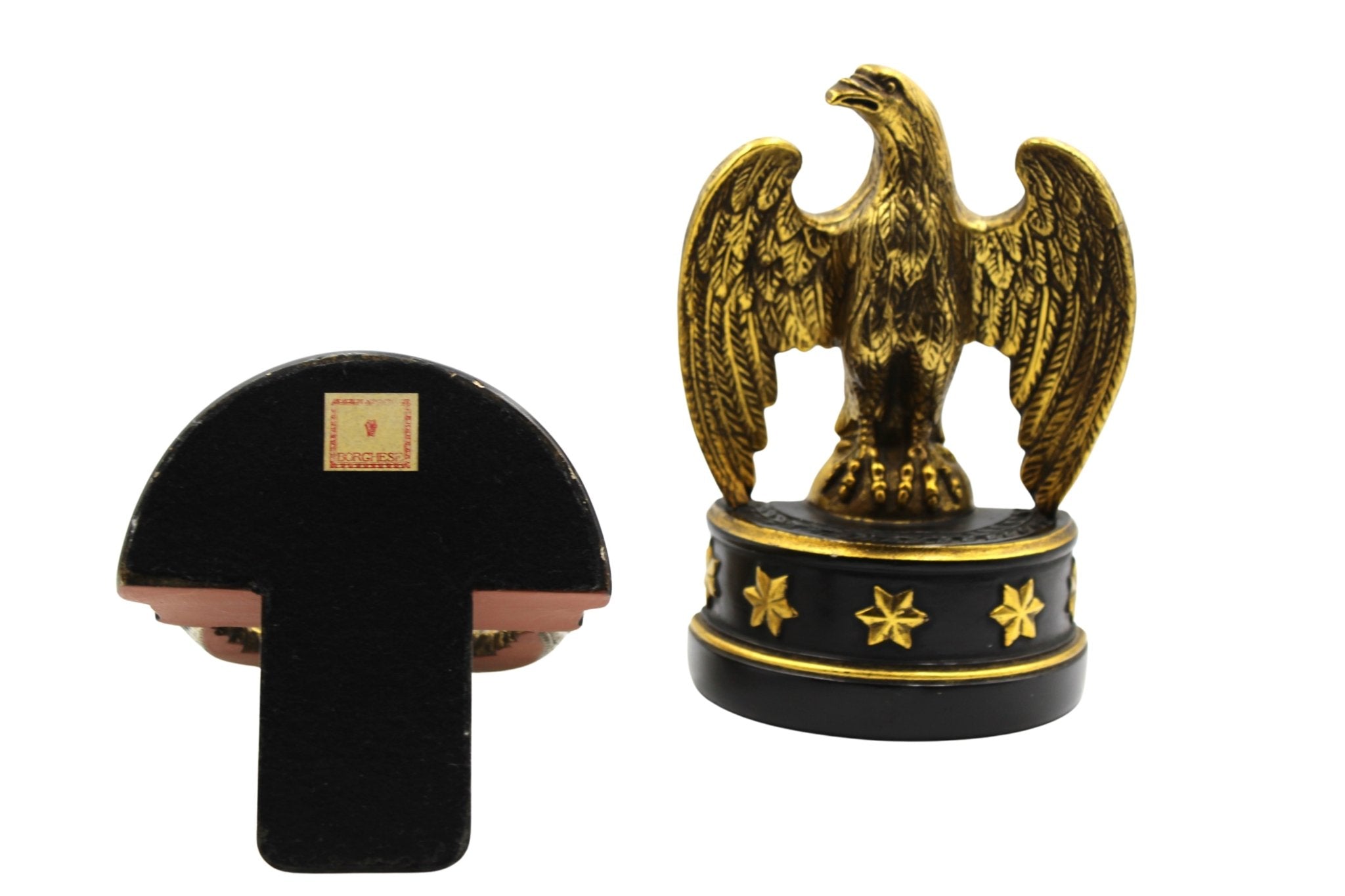 Vintage Borghese Eagle Bookends with Black Base - The Great Republic