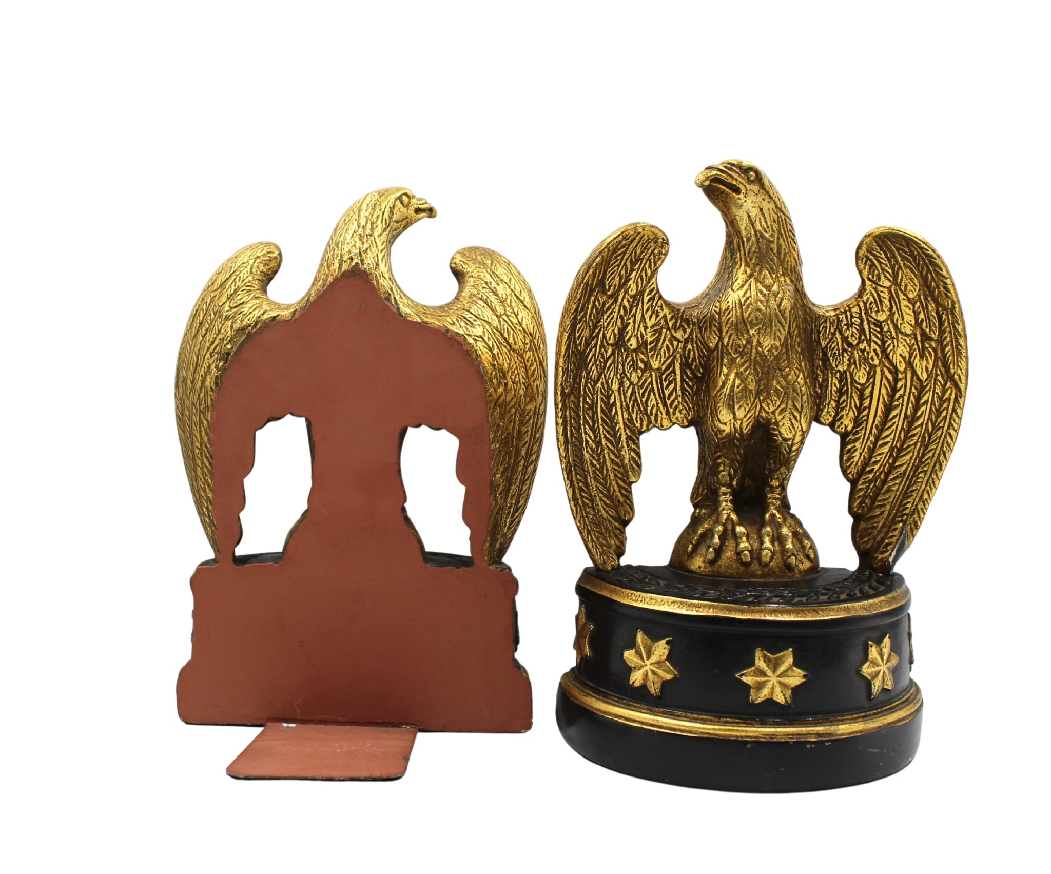 Vintage Borghese Eagle Bookends with Black Base - The Great Republic