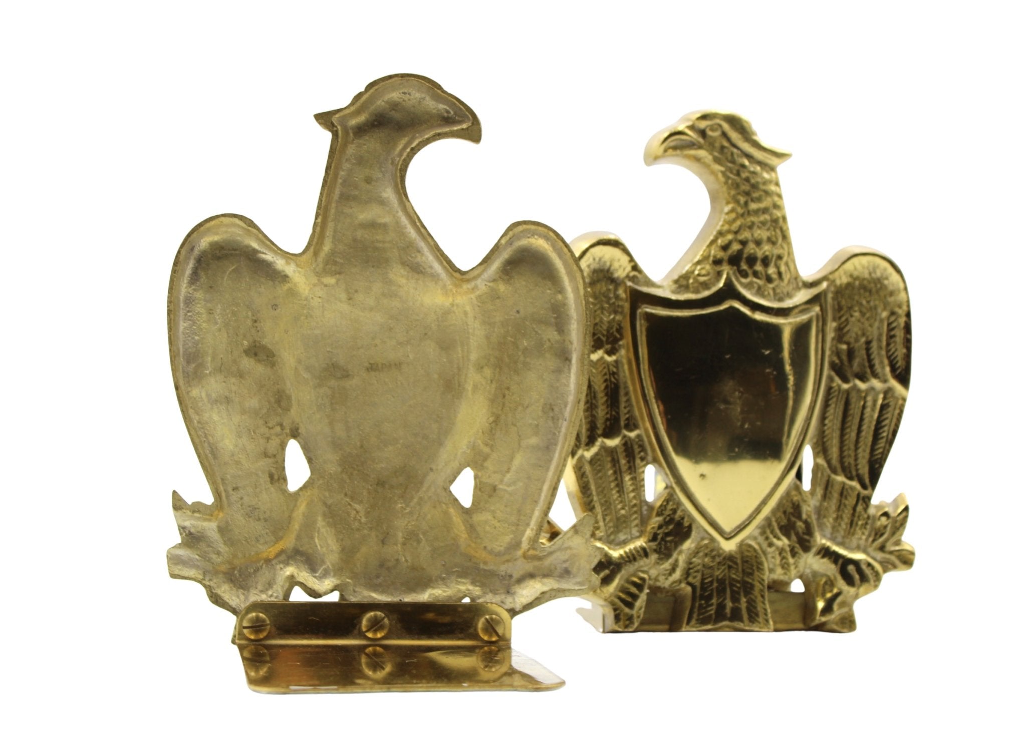 Vintage Brass Eagle with Shield Bookends - The Great Republic