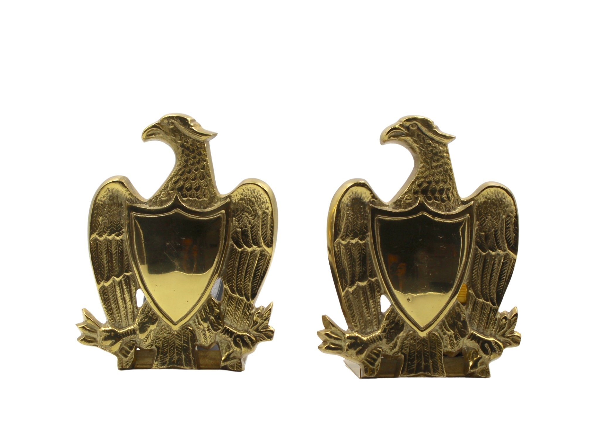 Vintage Brass Eagle with Shield Bookends - The Great Republic