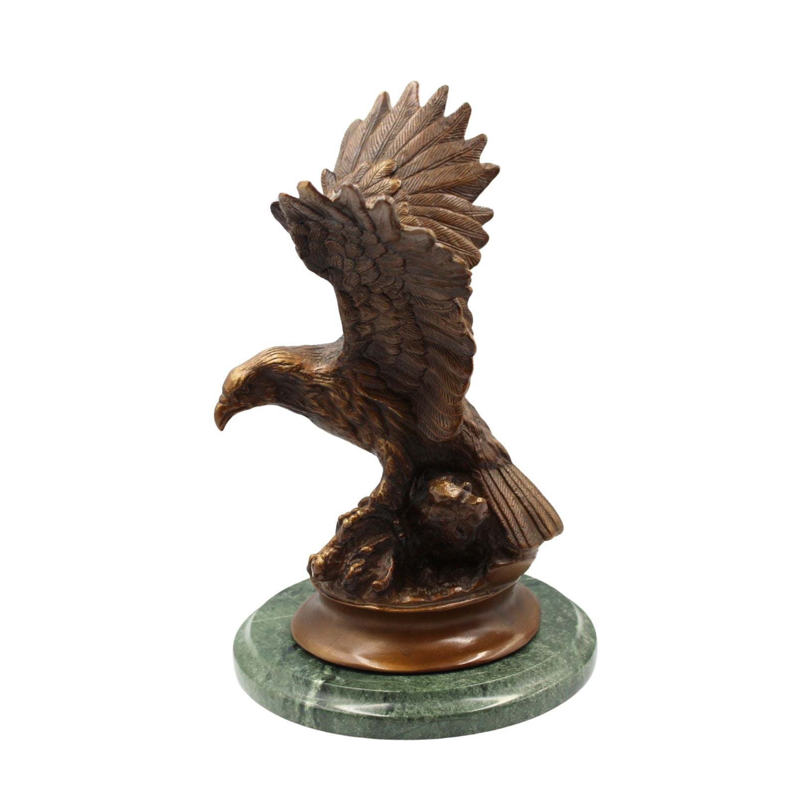 Vintage Bronze Eagle on Rocks on Green Marble Base, Late 20th Century - The Great Republic