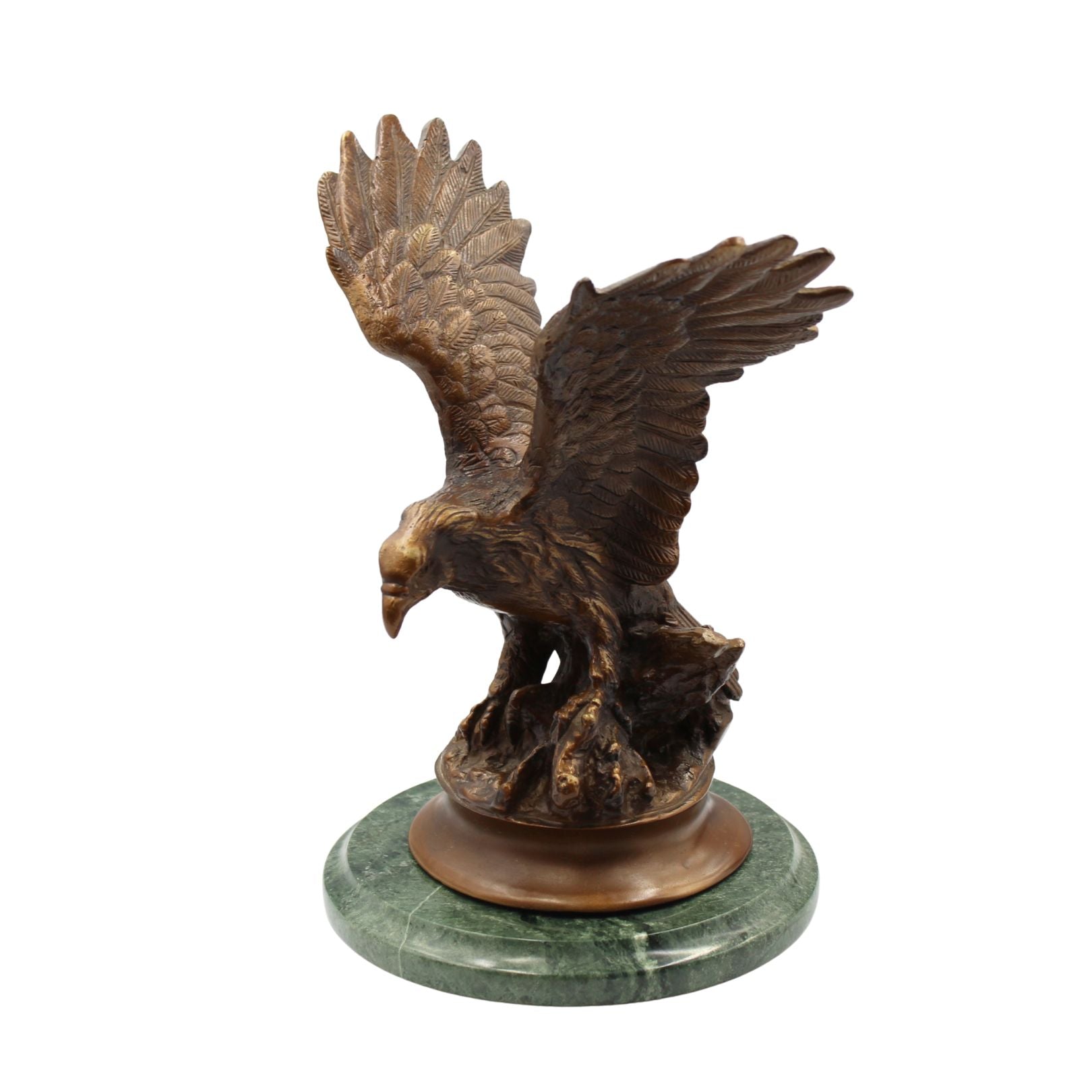 Vintage Bronze Eagle on Rocks on Green Marble Base, Late 20th Century - The Great Republic